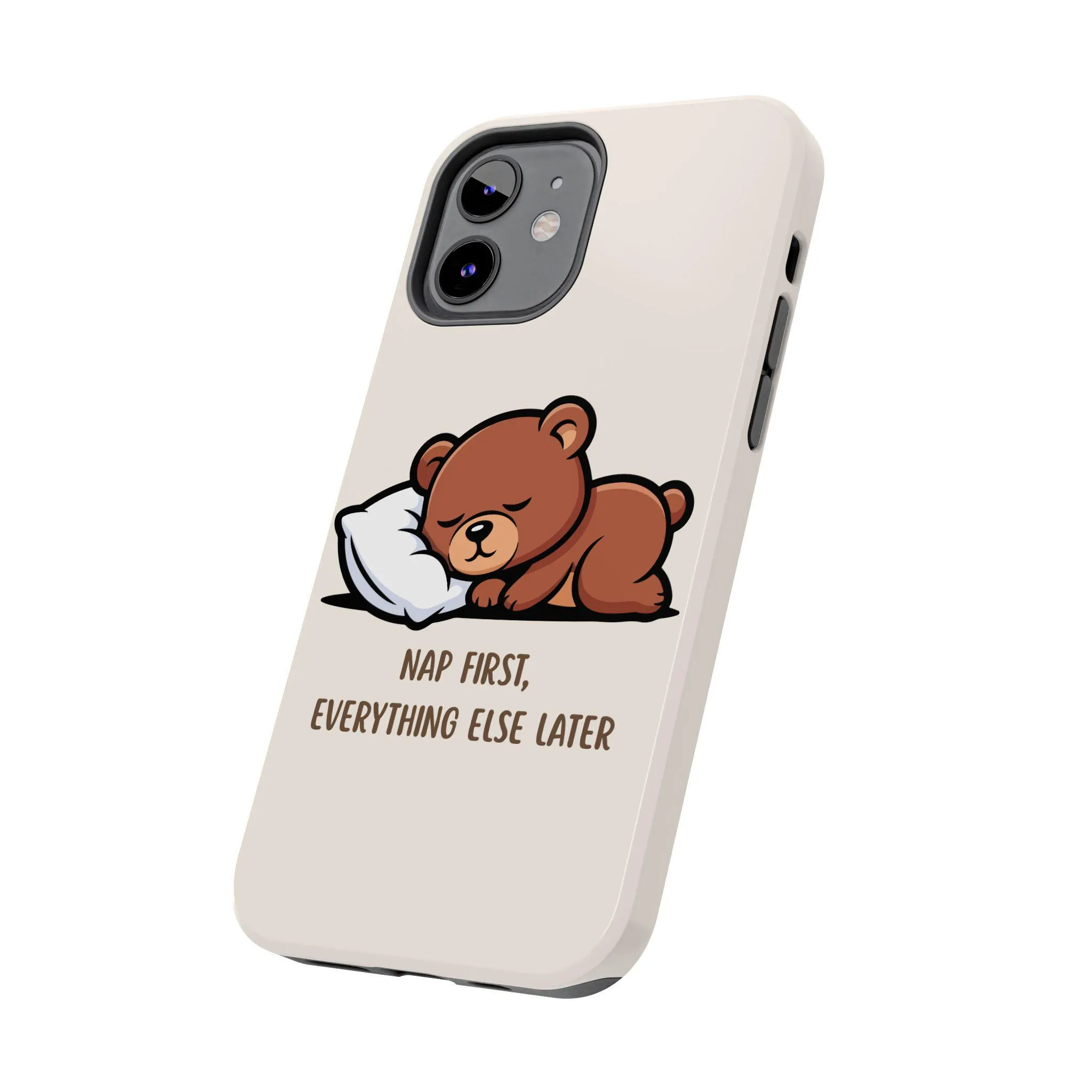 Nap First Everything Else Later Phone Case, Sleeping Bear iPhone Cover, Cute Animal Aesthetic Case - image 3