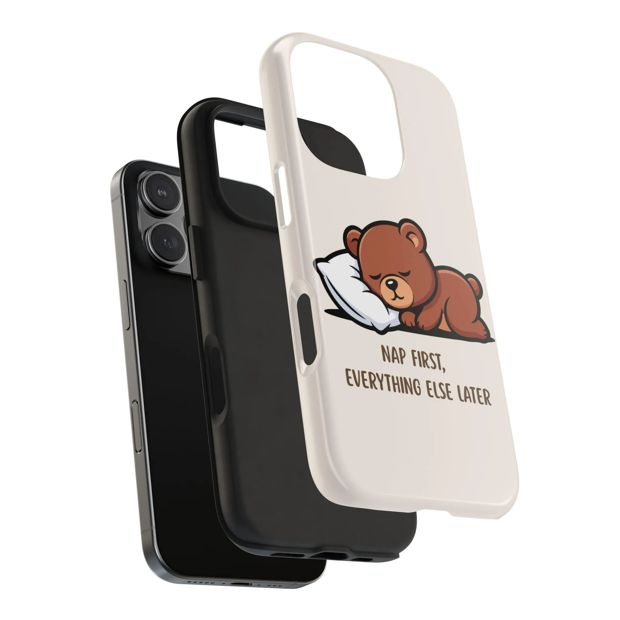 Nap First Everything Else Later Phone Case, Sleeping Bear iPhone Cover, Cute Animal Aesthetic Case - image 2