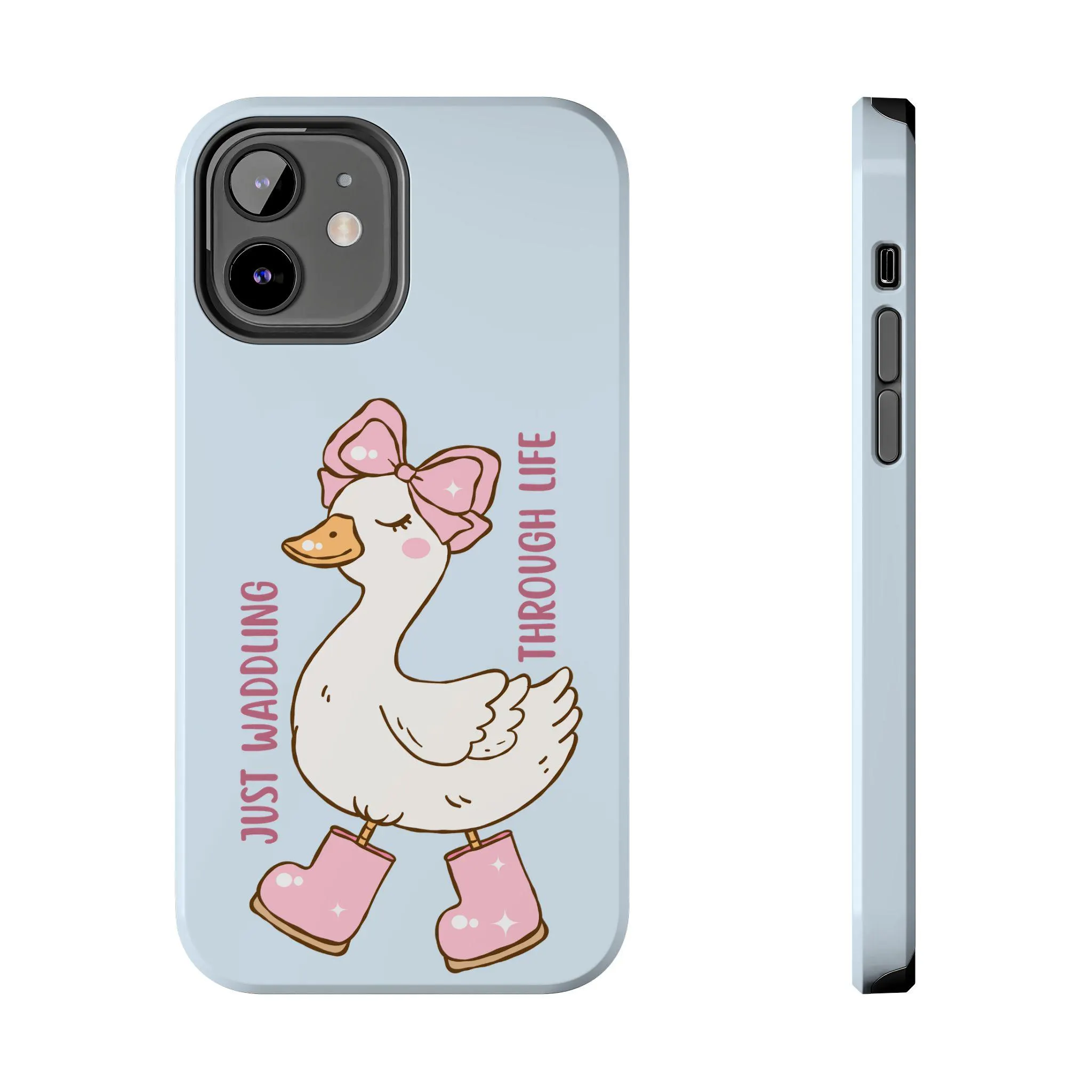 Just Waddling Through Life Phone Case, Cute Duck iPhone Cover, Kawaii Animal Aesthetic Case - image 4