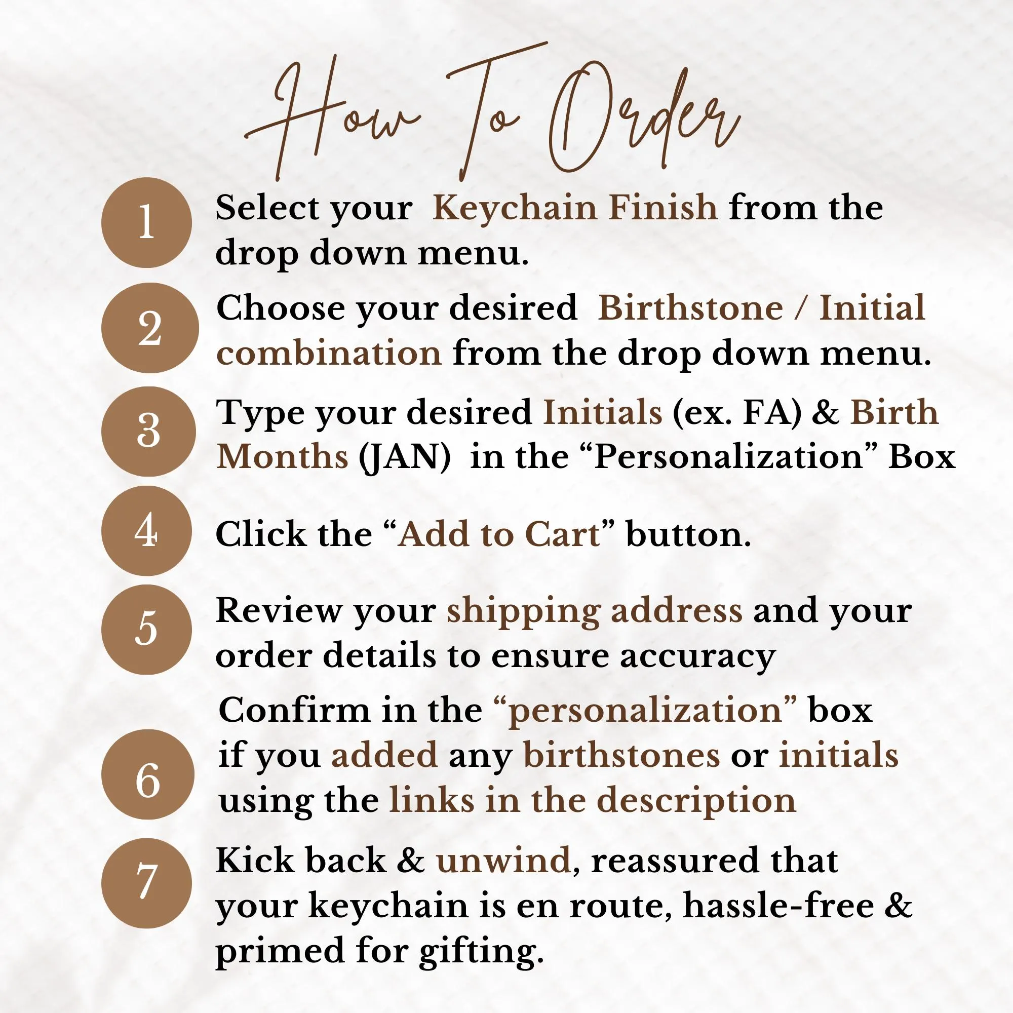a menu with instructions for how to order