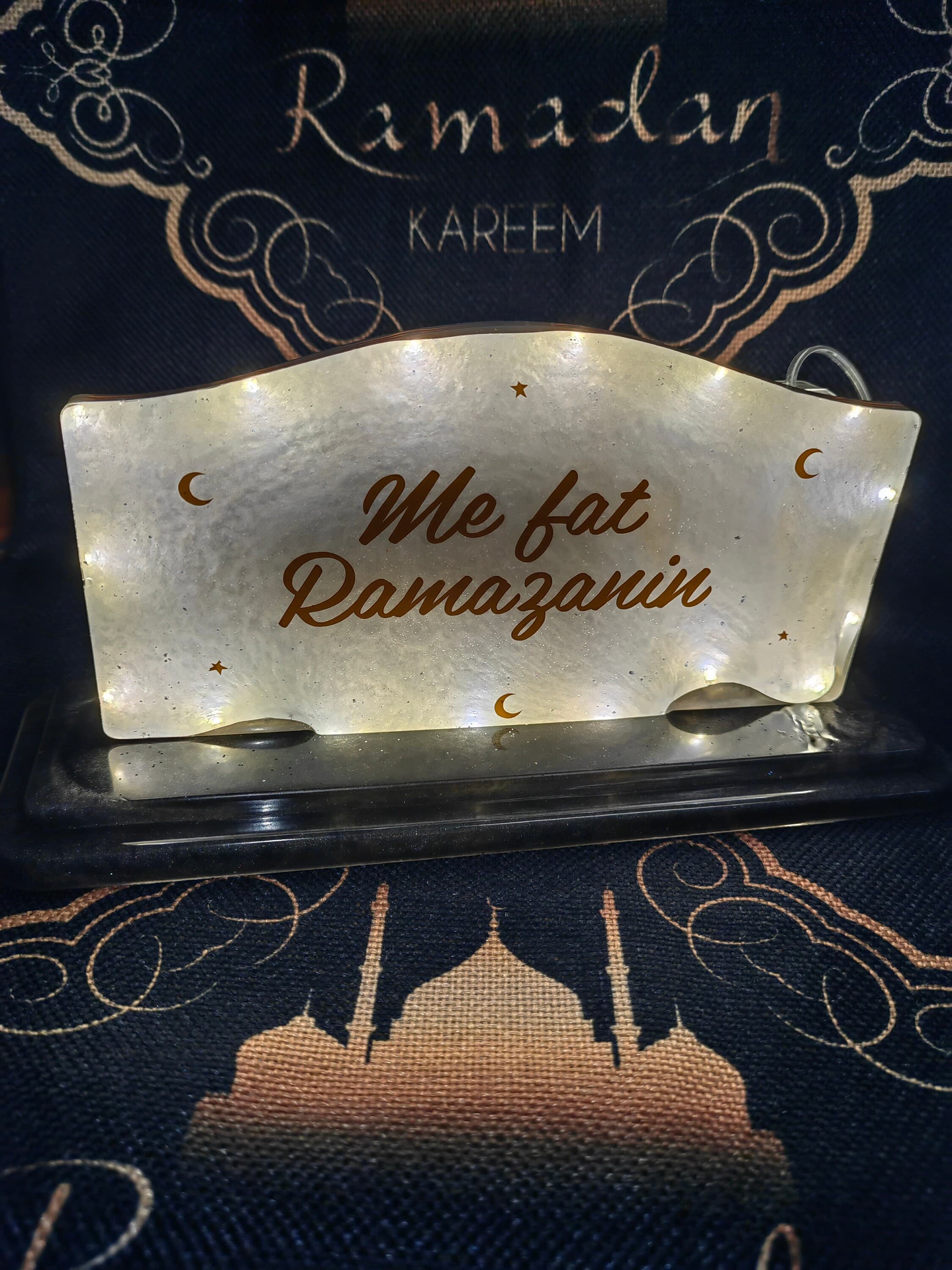 Tischdeko resin | ramadan mubarak | ramadandekoration | nachtlicht | personalisiert | Eid Mubarak | Eid Dekoration | standfuß | Tischplatte - image 4