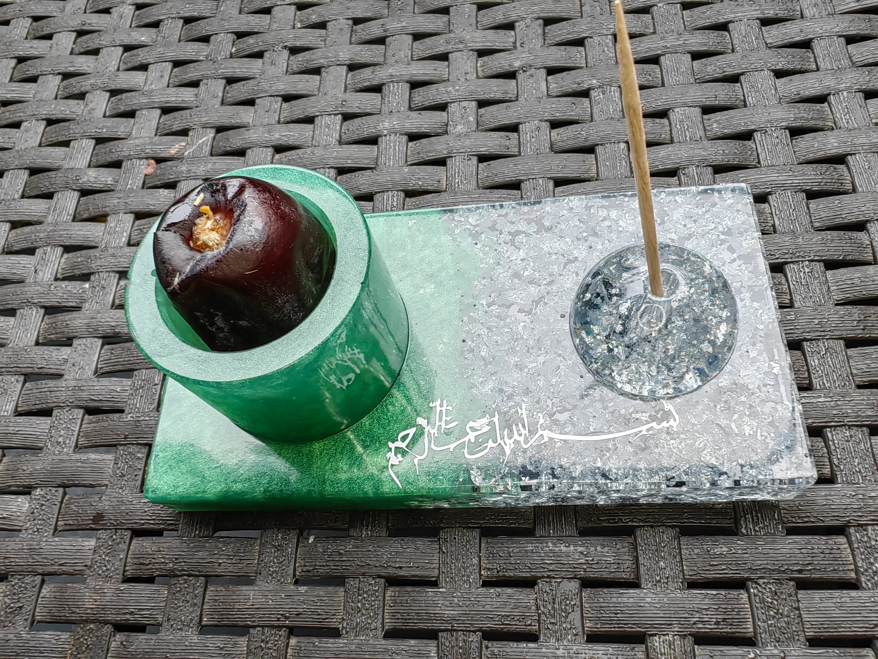 Dattelhalter | ramadan mubarek | ramadan deko | Kerzenhalter | tischdeko | tischdekoration | tabledecor | dates holder | resin | epoxidharz - image 3