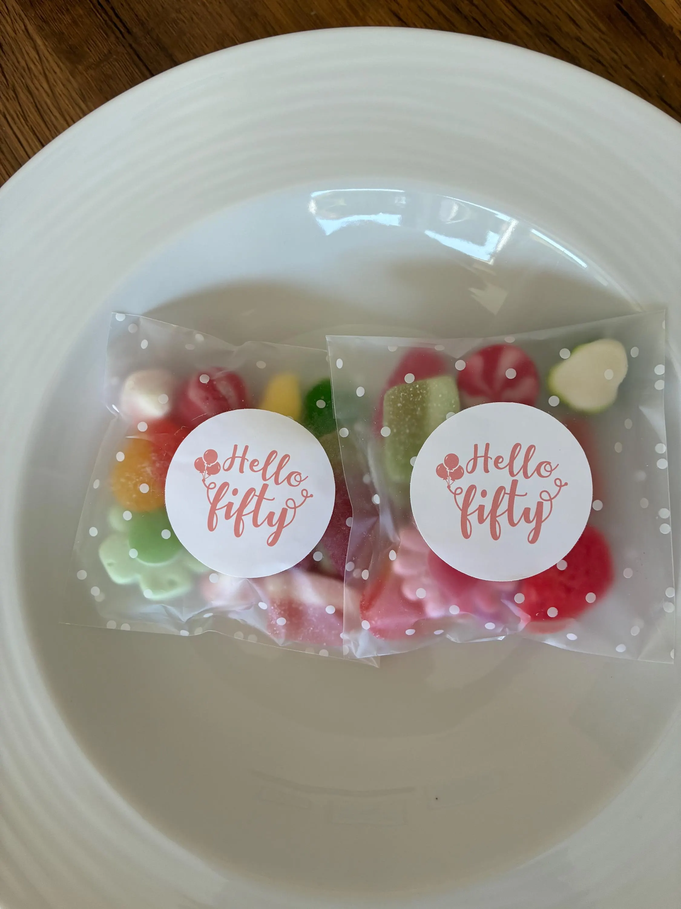 50th Birthday pre filled Party Candy Bags: Assorted gummies - image 3