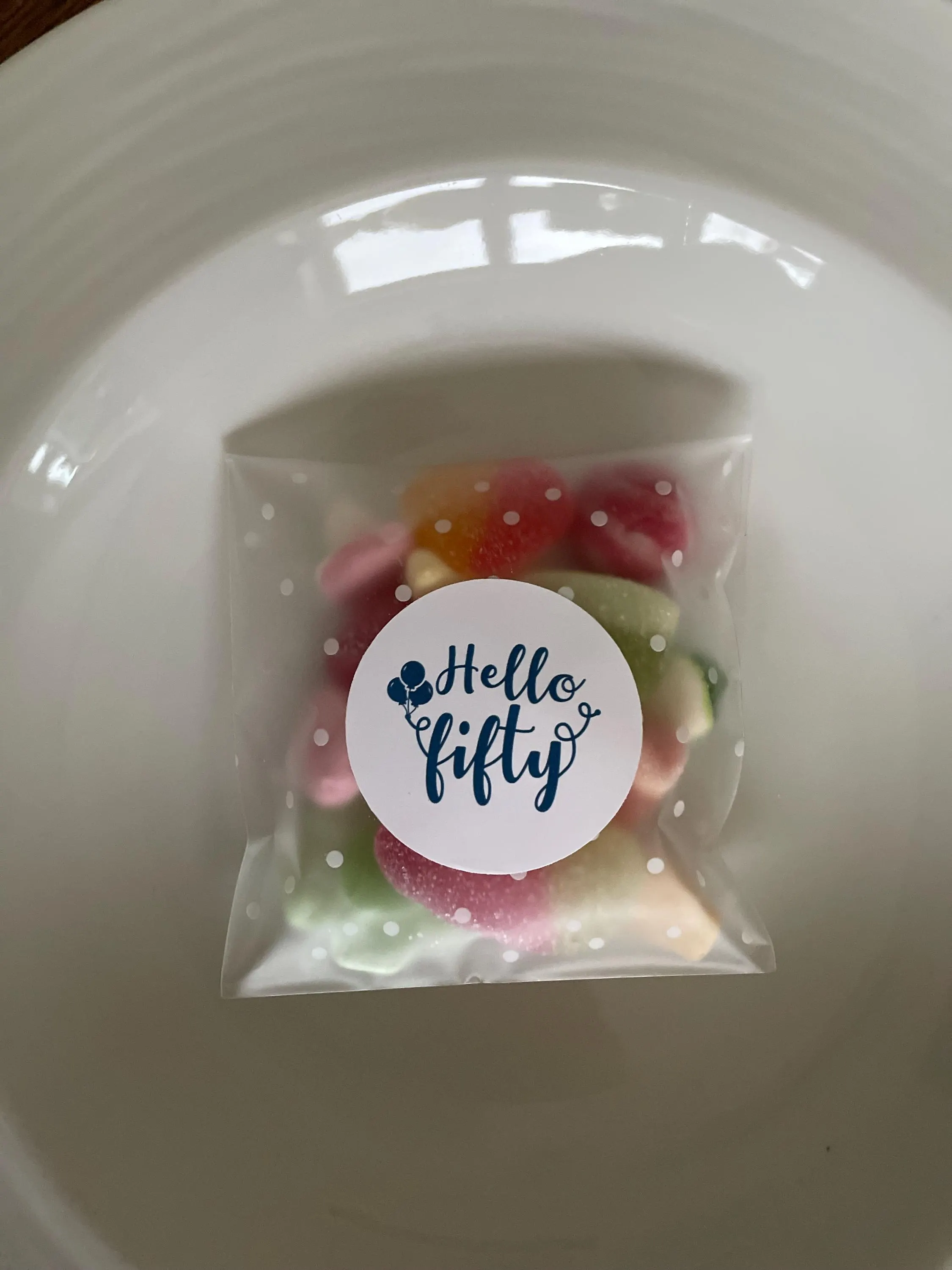 50th Birthday pre filled Party Candy Bags: Assorted gummies - image 4