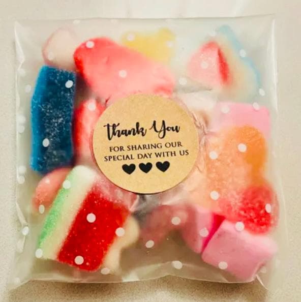 Thank you favour sticker pre filled assorted candies - image 2