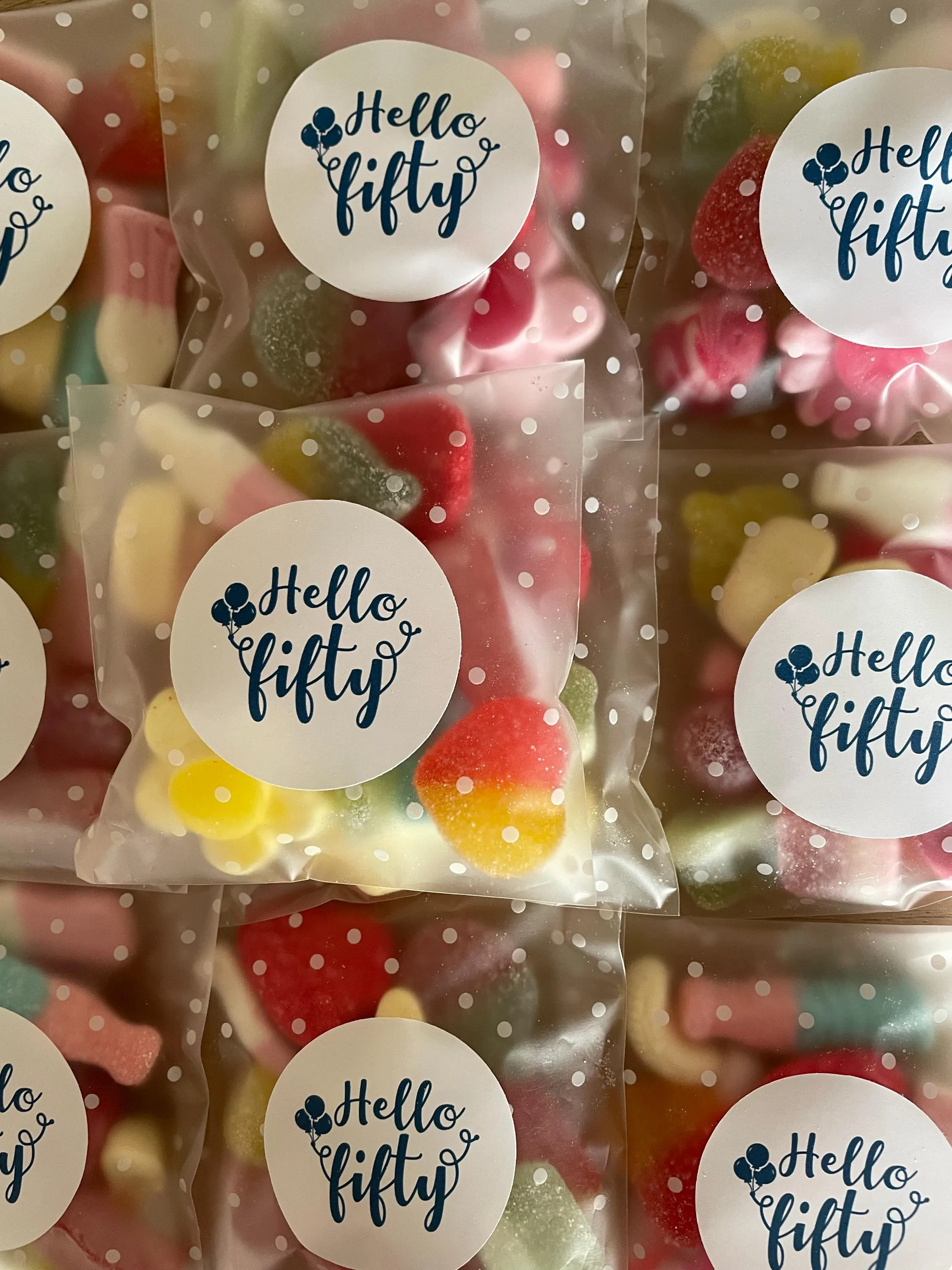 50th Birthday pre filled Party Candy Bags: Assorted gummies - image 2