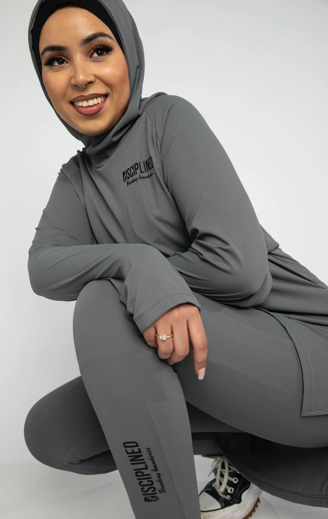 Modest Activewear/Swimwear Hoodie - Essential Charcoal - image 4