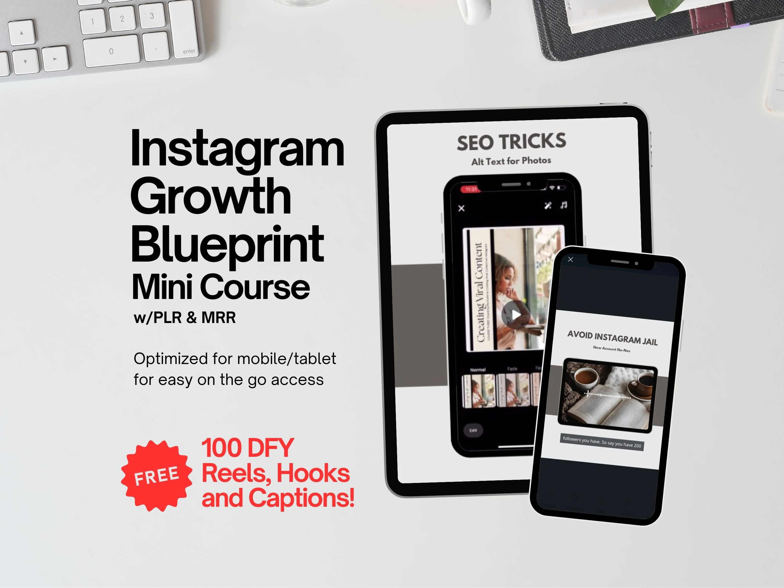 Instagram Growth Blueprint Course with FREE 100 DFY Reels and Captions