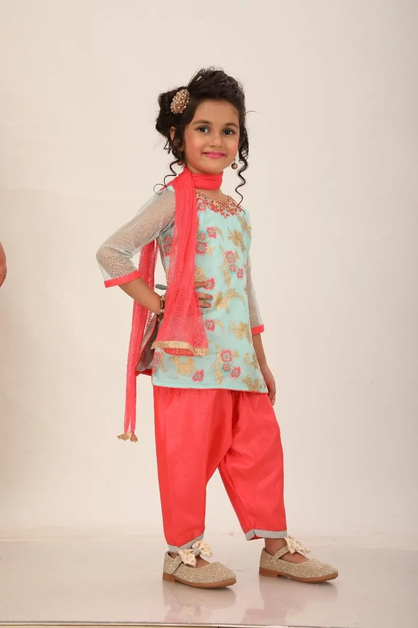 Girls Patiala Salwar Kameez indian pakistani Baby Suit Jaggo Mehndi Newborn-5yrs_BGSL-2078 - image 3