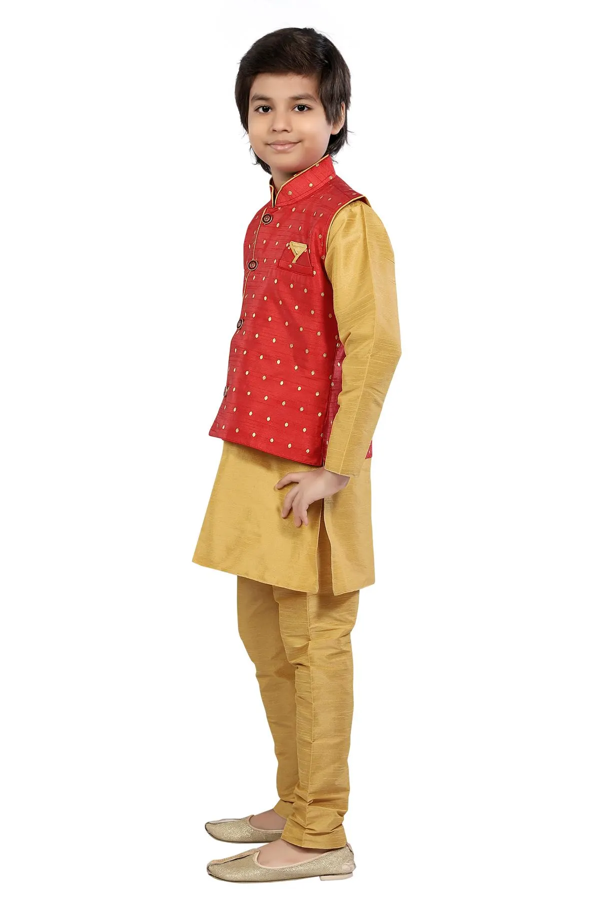 BOYS Sherwani Kurta Pyjama with waistcoat Indian Pakistani salwar kameez Eid Festival_SHW-2028 - image 3