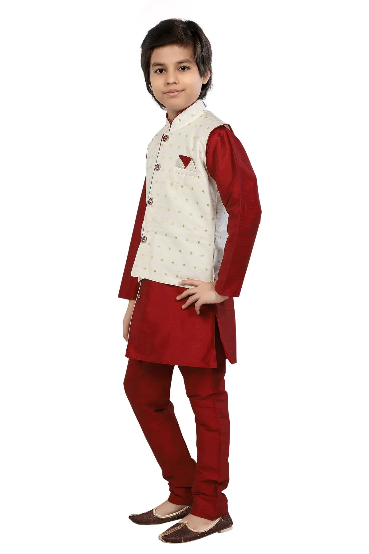 BOYS Sherwani Kurta Pyjama with waistcoat Indian Pakistani salwar kameez Eid Festival_SHW-2029 - image 4