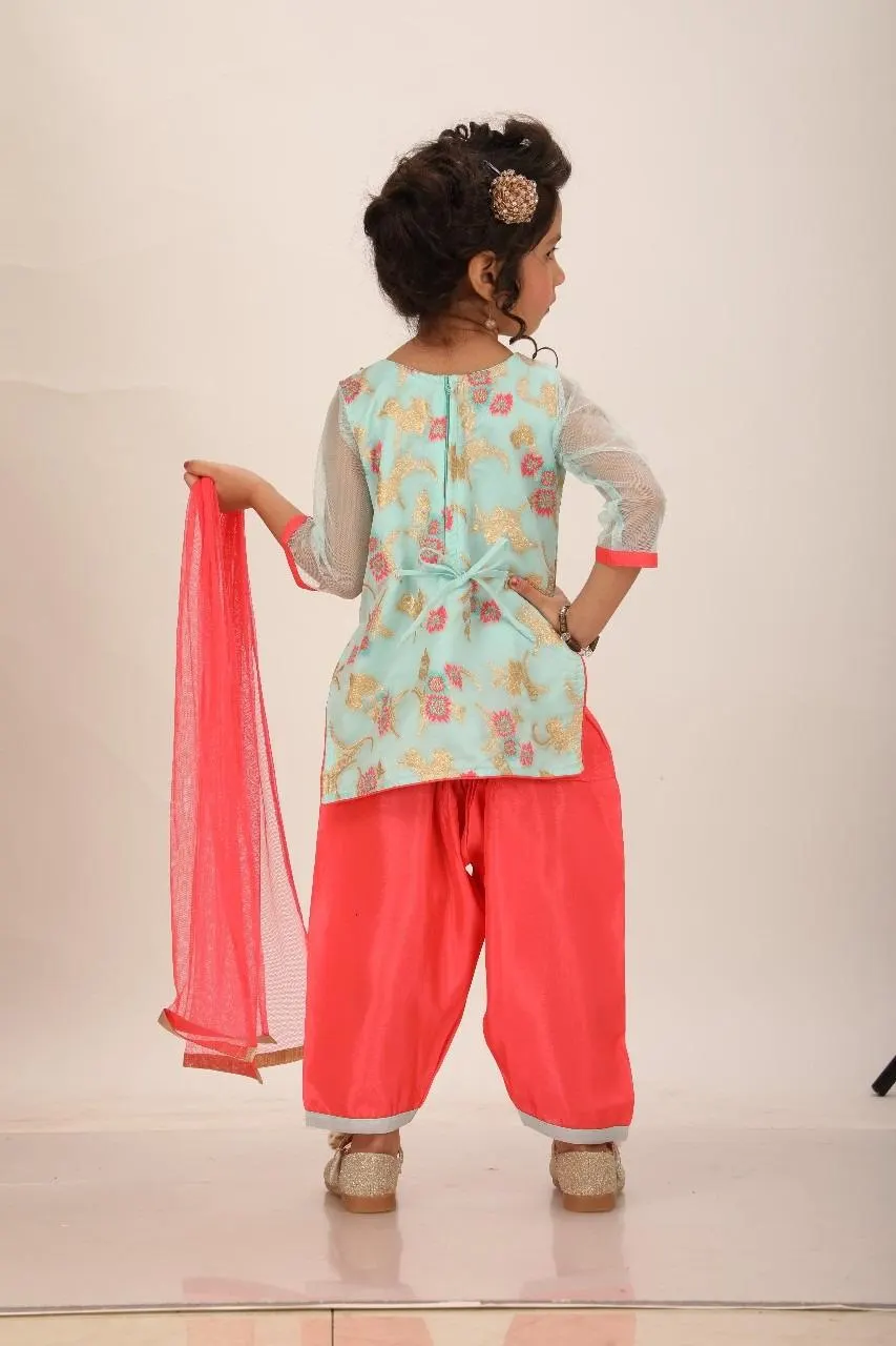 Girls Patiala Salwar Kameez indian pakistani Baby Suit Jaggo Mehndi Newborn-5yrs_BGSL-2078 - image 5