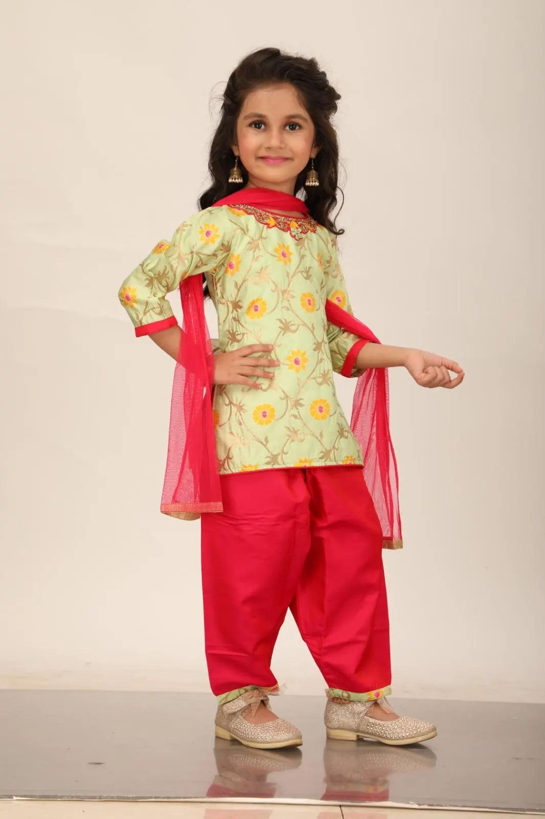 Patiala Suit Pakistani Salwar Kameez Girls indian Jaggo Mehndi dress Newborn-5yrs_BGSL-2083 - image 5