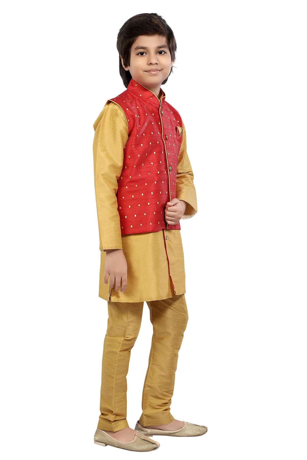 BOYS Sherwani Kurta Pyjama with waistcoat Indian Pakistani salwar kameez Eid Festival_SHW-2028 - image 4