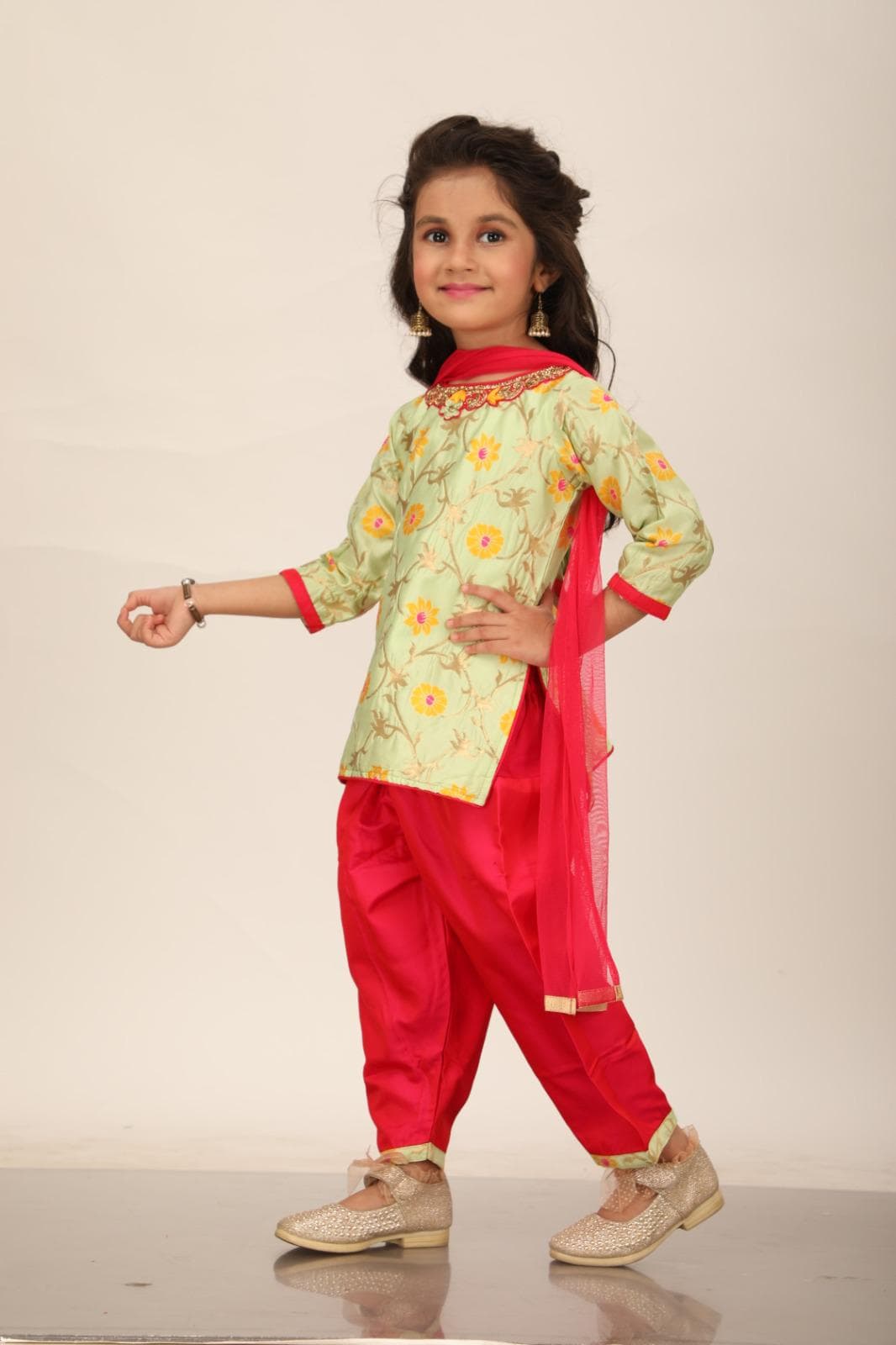 Patiala Suit Pakistani Salwar Kameez Girls indian Jaggo Mehndi dress Newborn-5yrs_BGSL-2083 - image 4