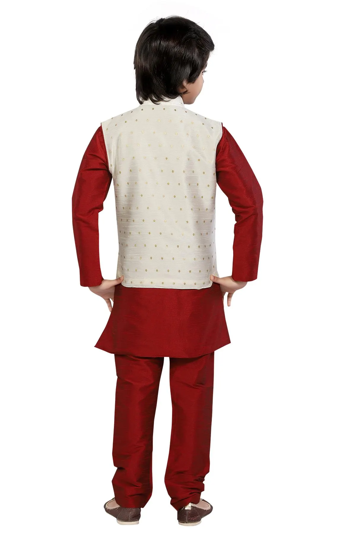 BOYS Sherwani Kurta Pyjama with waistcoat Indian Pakistani salwar kameez Eid Festival_SHW-2029 - image 5