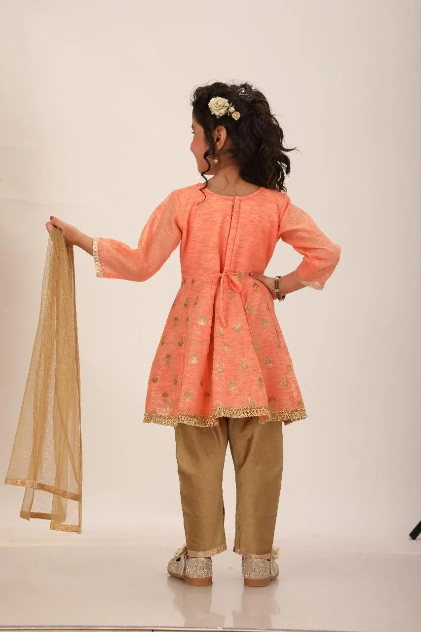 Girl's Anarkali Dress: Indian Pakistani Frock, 3-Piece Party Wear (0-5yrs) - image 4