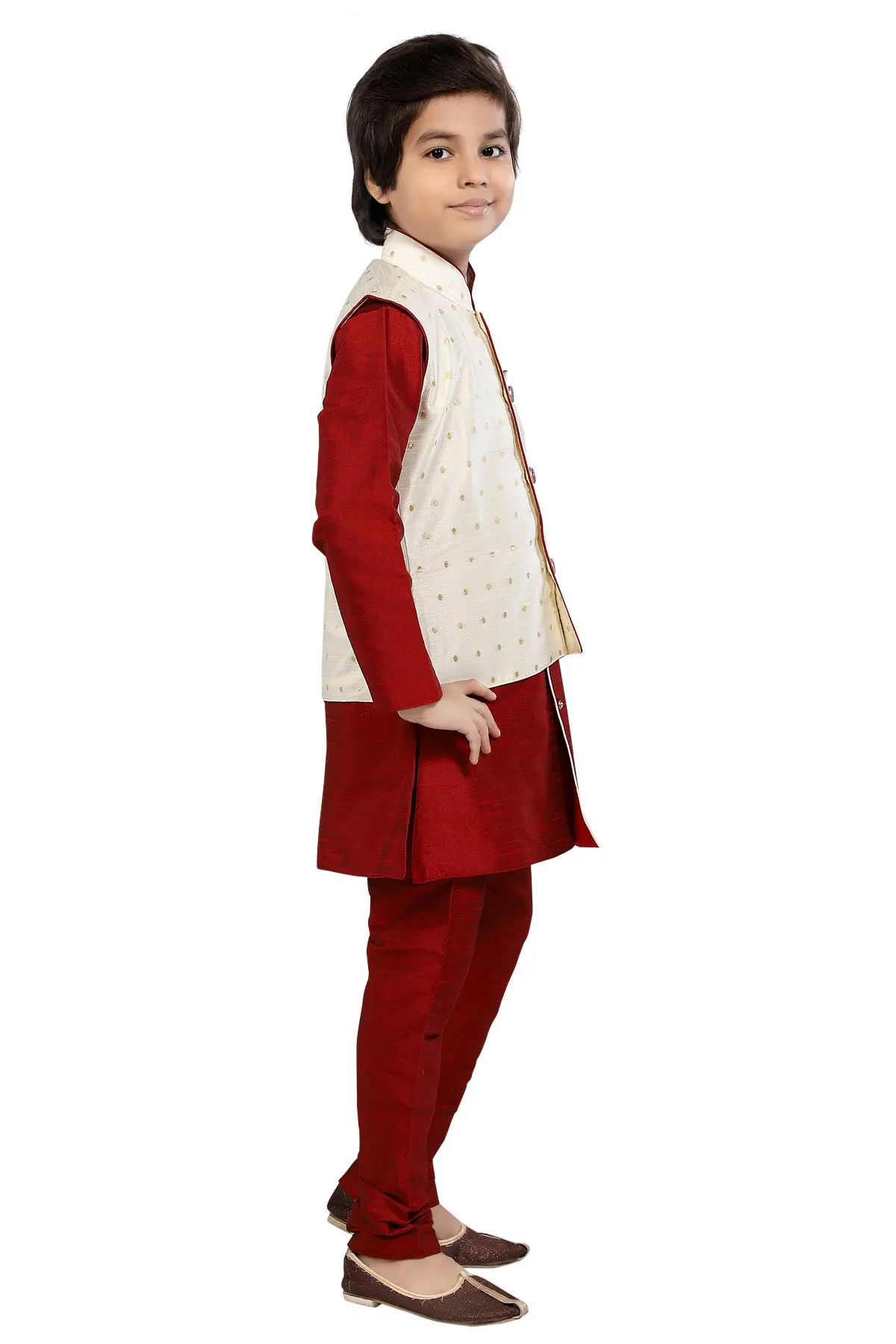 BOYS Sherwani Kurta Pyjama with waistcoat Indian Pakistani salwar kameez Eid Festival_SHW-2029 - image 3