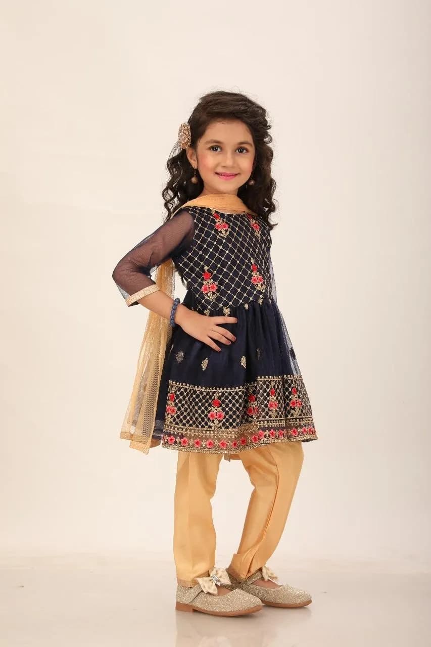 Girls' Anarkali Frock Suit: Indian Pakistani Party Dress (UK Size 0-5yrs) - image 4