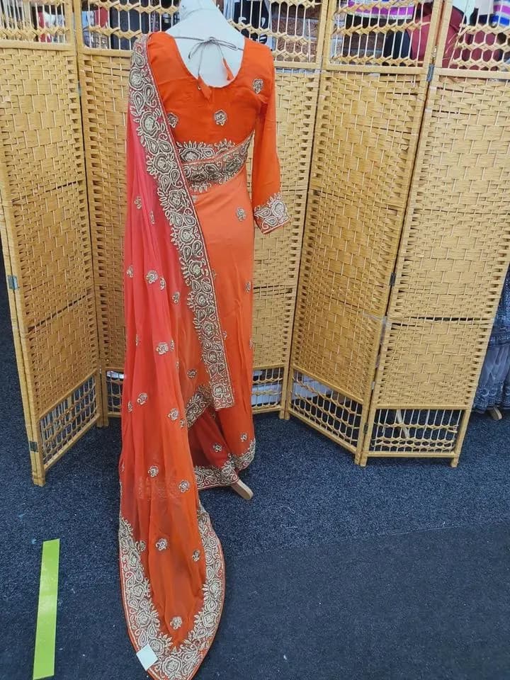 Designer Party Wear Indian Pakistani Stylish Stone Saree Sari with Blouse_SA-1974 - image 5