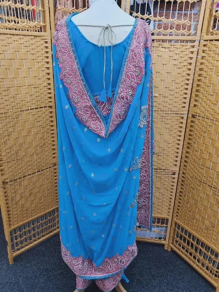 Designer Party Wear Indian Pakistani Stylish Stone Saree Sari with Blouse_SA-3753 - image 5