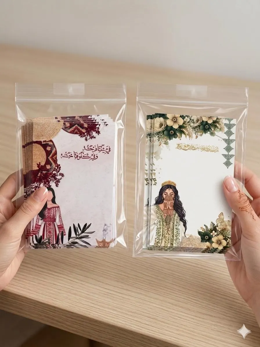 Custom Henna Night Wedding Favors Cards | Arabic Turkish Pakistani Afghan Bridal Gift | Personalized Nikkah, Mehndi Cards for Guests thobe - image 3