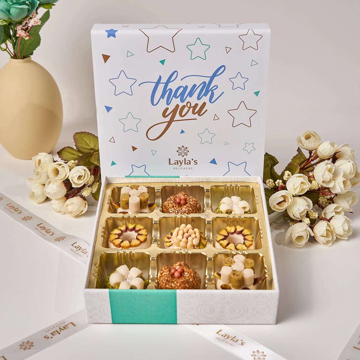 Thank You Sweets Gift Box | Luxury Packaging | Vegan - Gluten Free | 9 Pieces