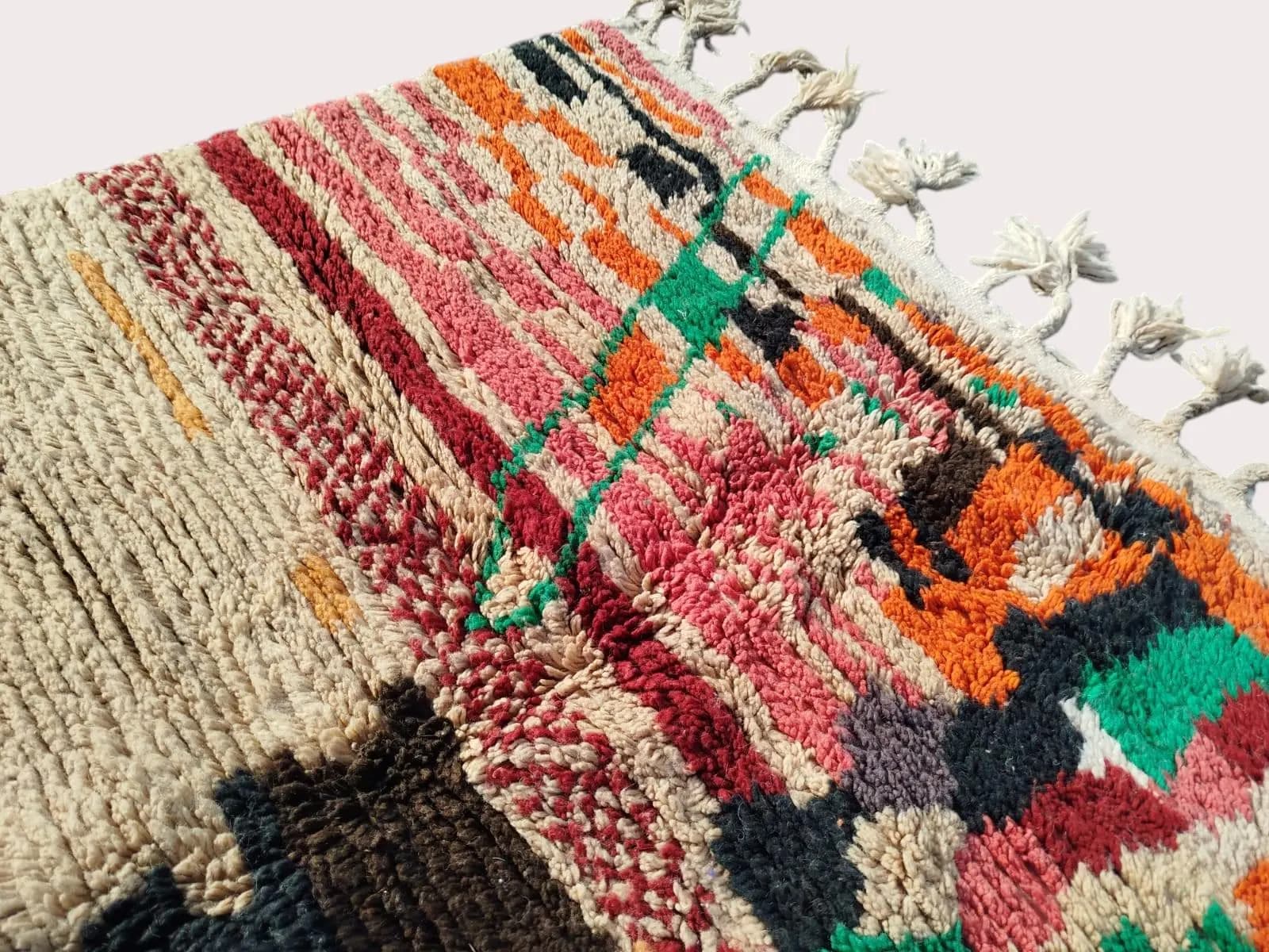 Beni Ourain Rug | Handmade Moroccan Wool Rug | Custom Size Berber Area Rug | Ivory Black - image 2