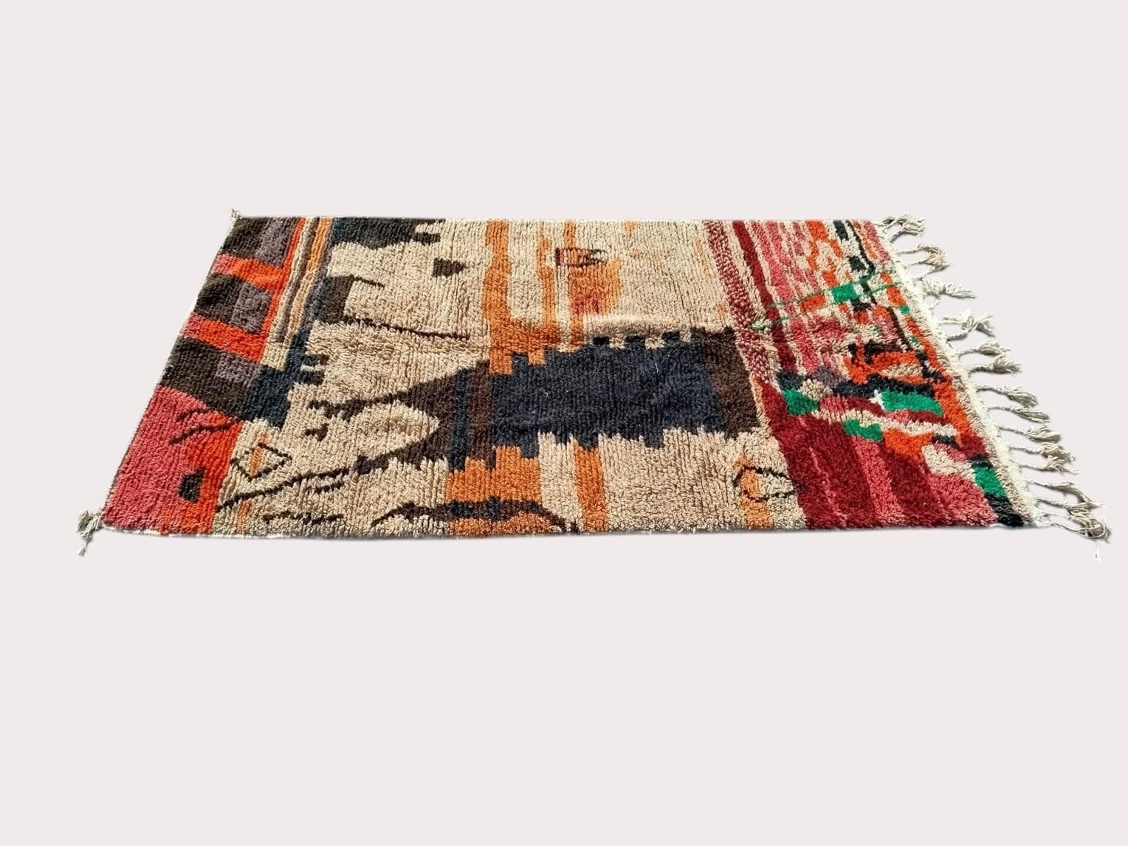 Beni Ourain Rug | Handmade Moroccan Wool Rug | Custom Size Berber Area Rug | Ivory Black - image 4