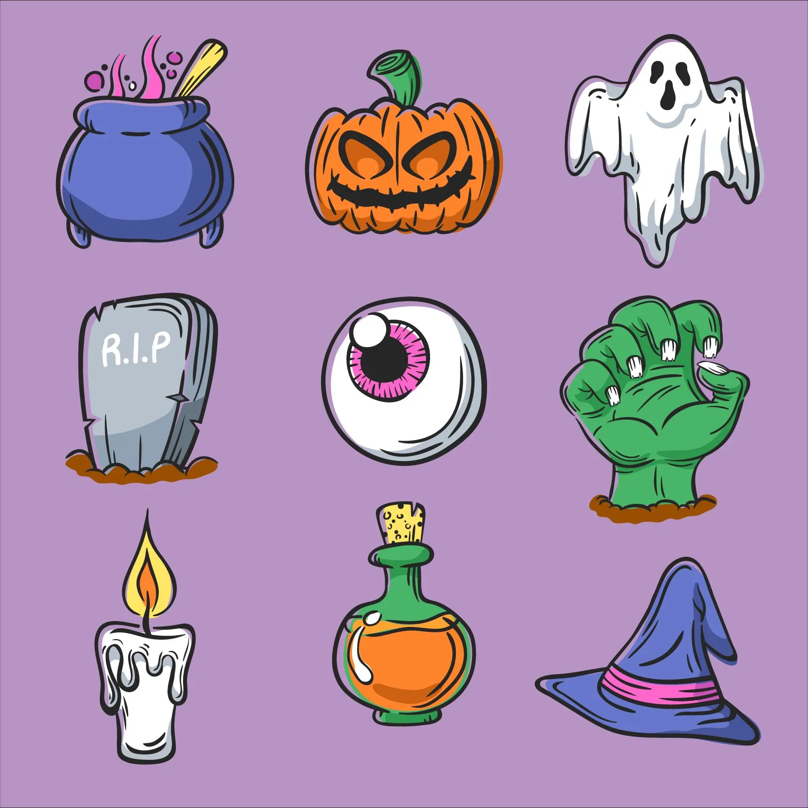 Halloween Sticker Bundle svg, eps, ai, pdf | 60+ Spooky Designs | Cricut Silhouette | Commercial Use - image 5