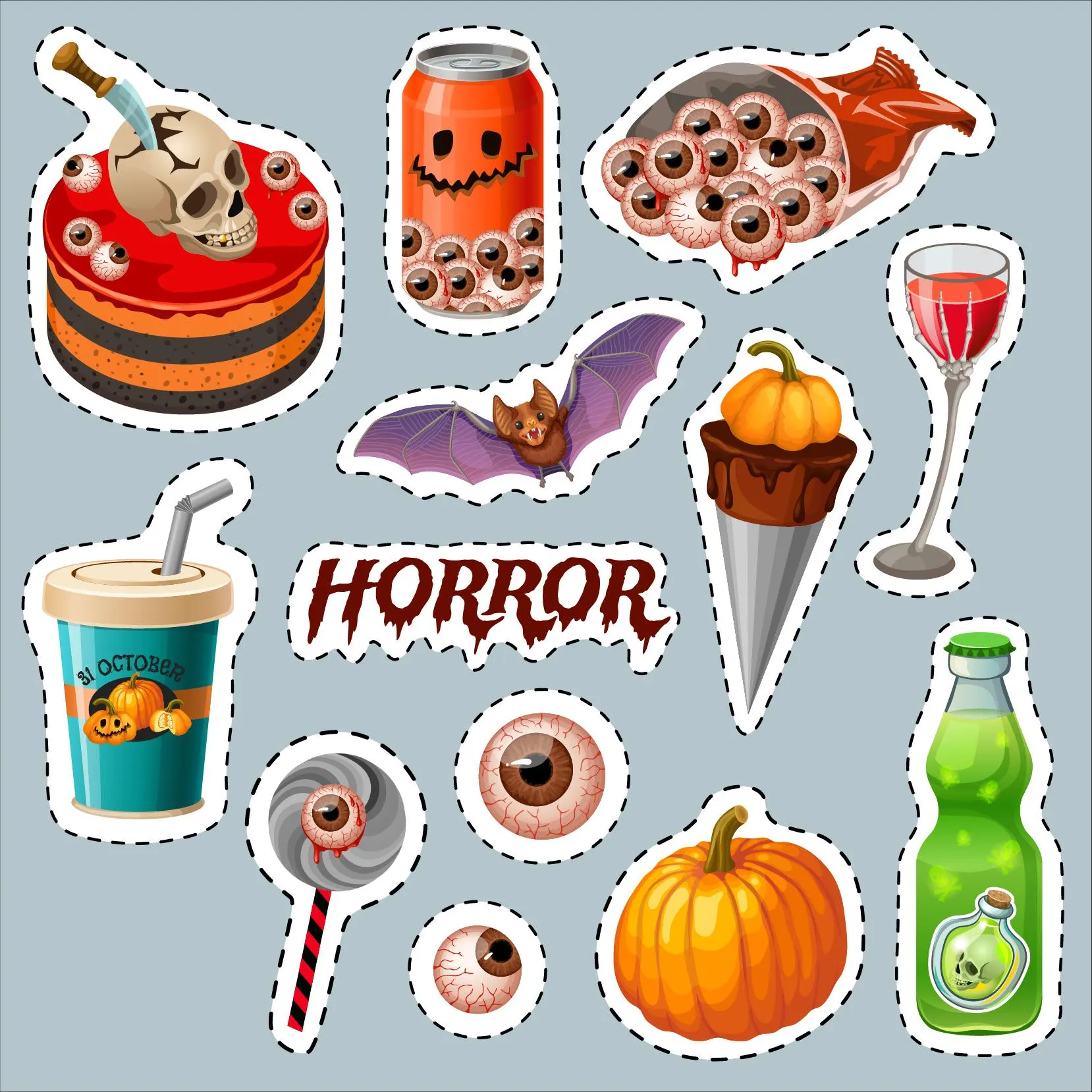 Halloween Sticker Bundle svg, eps, ai, pdf | 60+ Spooky Designs | Cricut Silhouette | Commercial Use - image 4