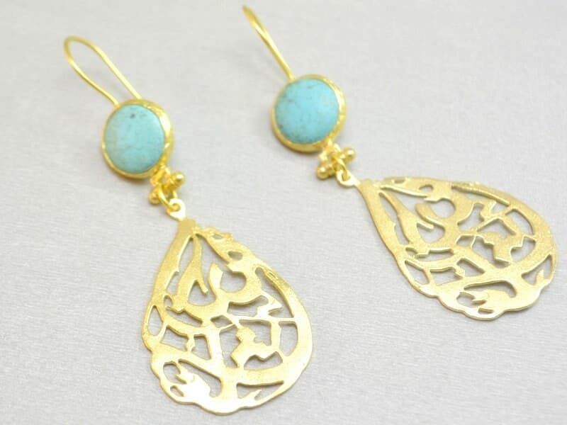 BESMELE Golden Religious Earrings, Bismilahir Rahman ir Rahim, With the Name of Allah - image 4