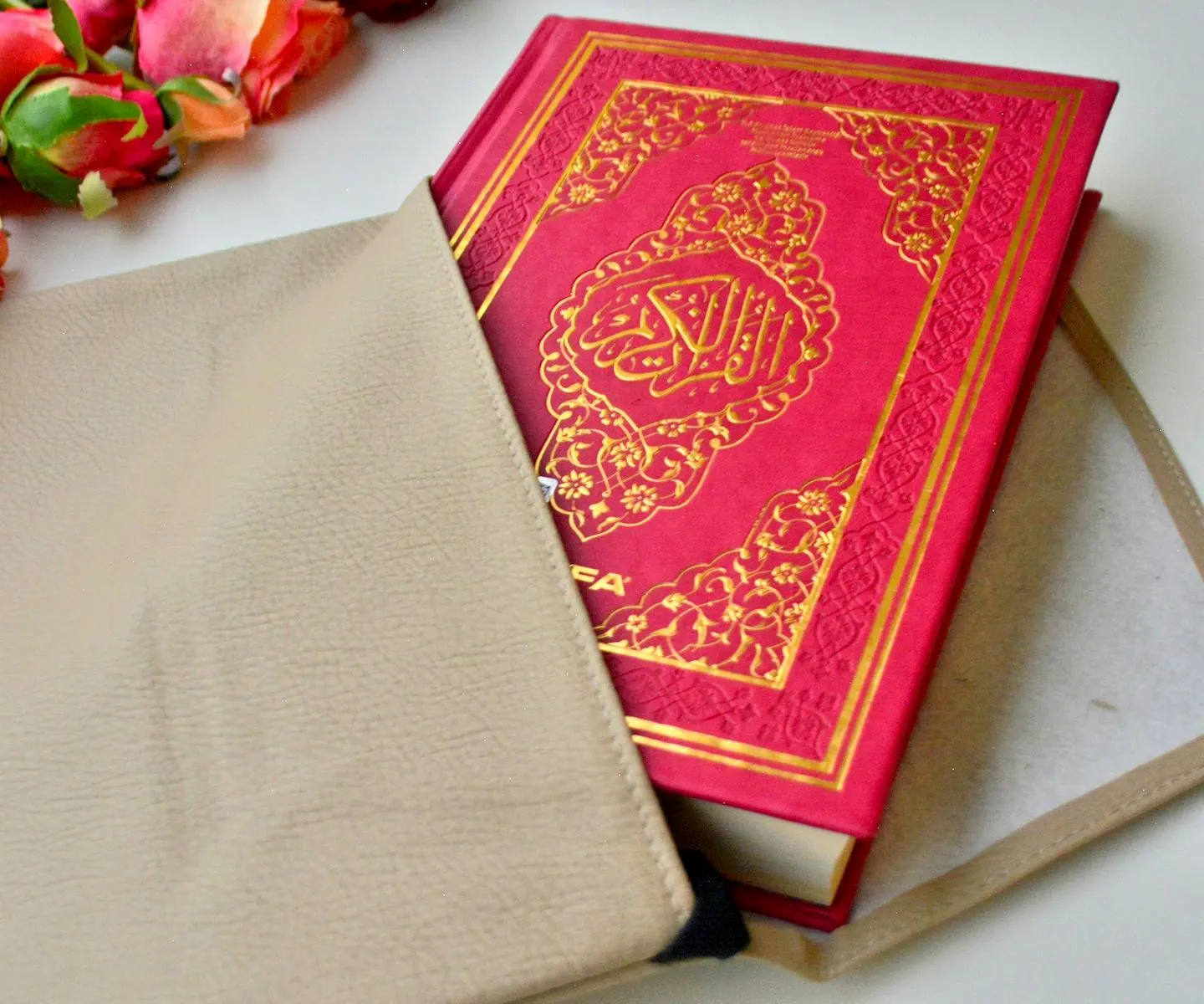 Brown Quran Protection Case, Quran Book Sleeve, Kuran faux leather Bag 20 * 29 cm - image 3