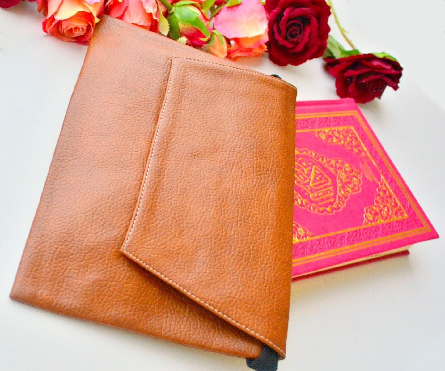 Brown shiny Quran Protection Case, Quran Book Sleeve, Kuran Bag pack 20 * 29 cm - image 4