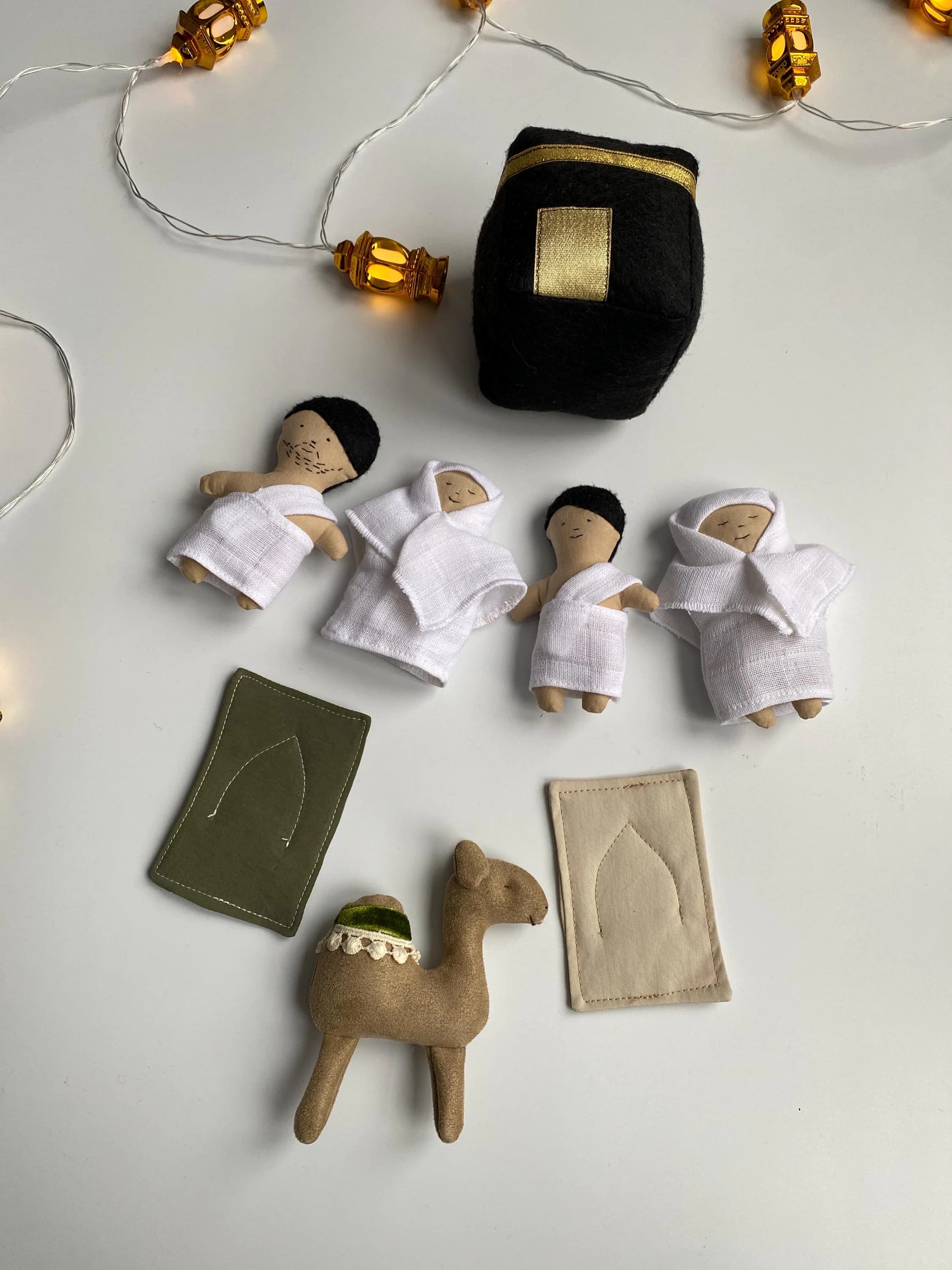 Islamic Hajj Doll Set -Kaaba Play Set - Handmade Soft Fabric Muslim Dolls for Kids - image 2