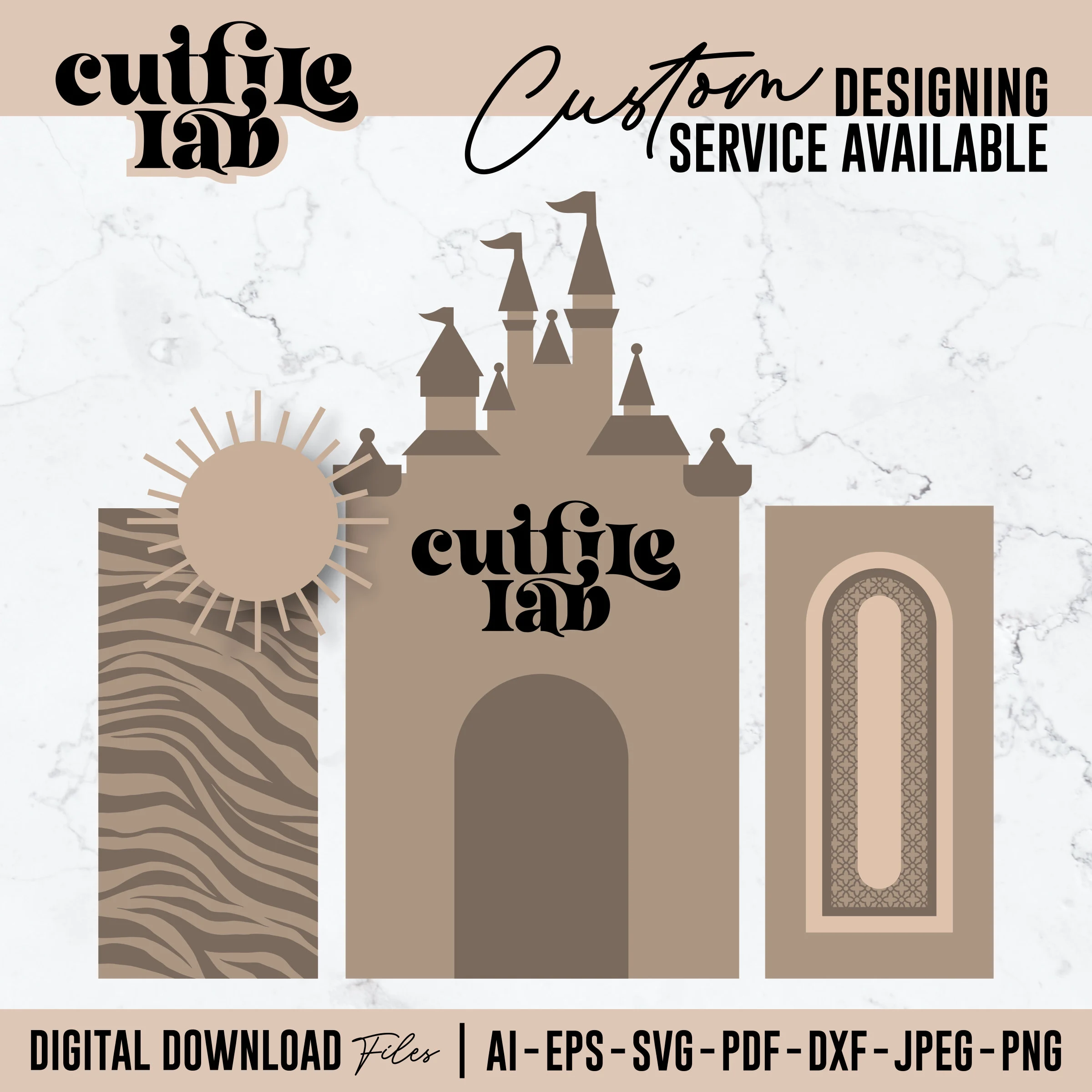 Castle Backdrop SVG, Birthday Decor, Event Arch Sign (Digital Design) - image 3