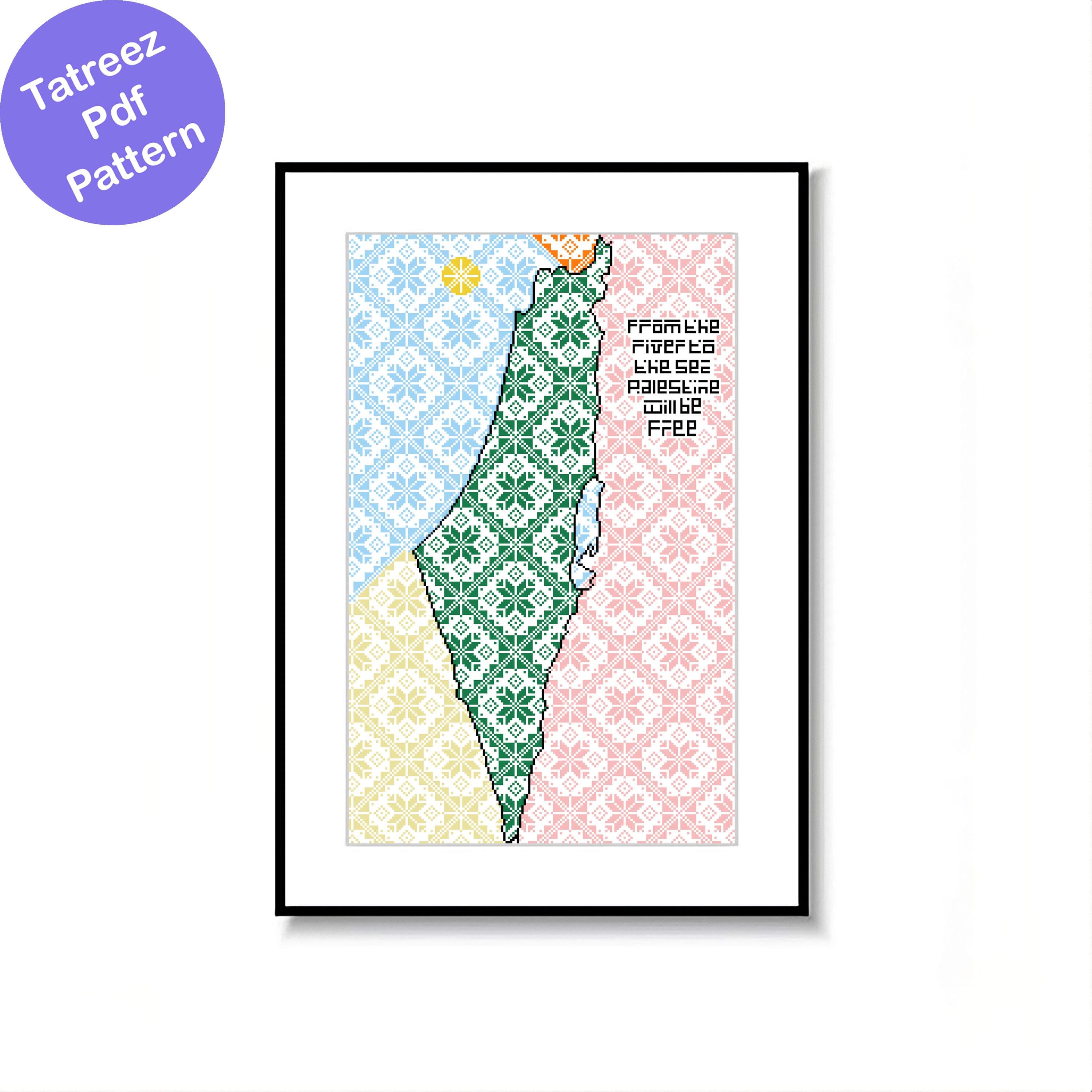 Palestine Map Tatreez Pattern Bundle (PDF Cross Stitch Set of 5 ) - image 3