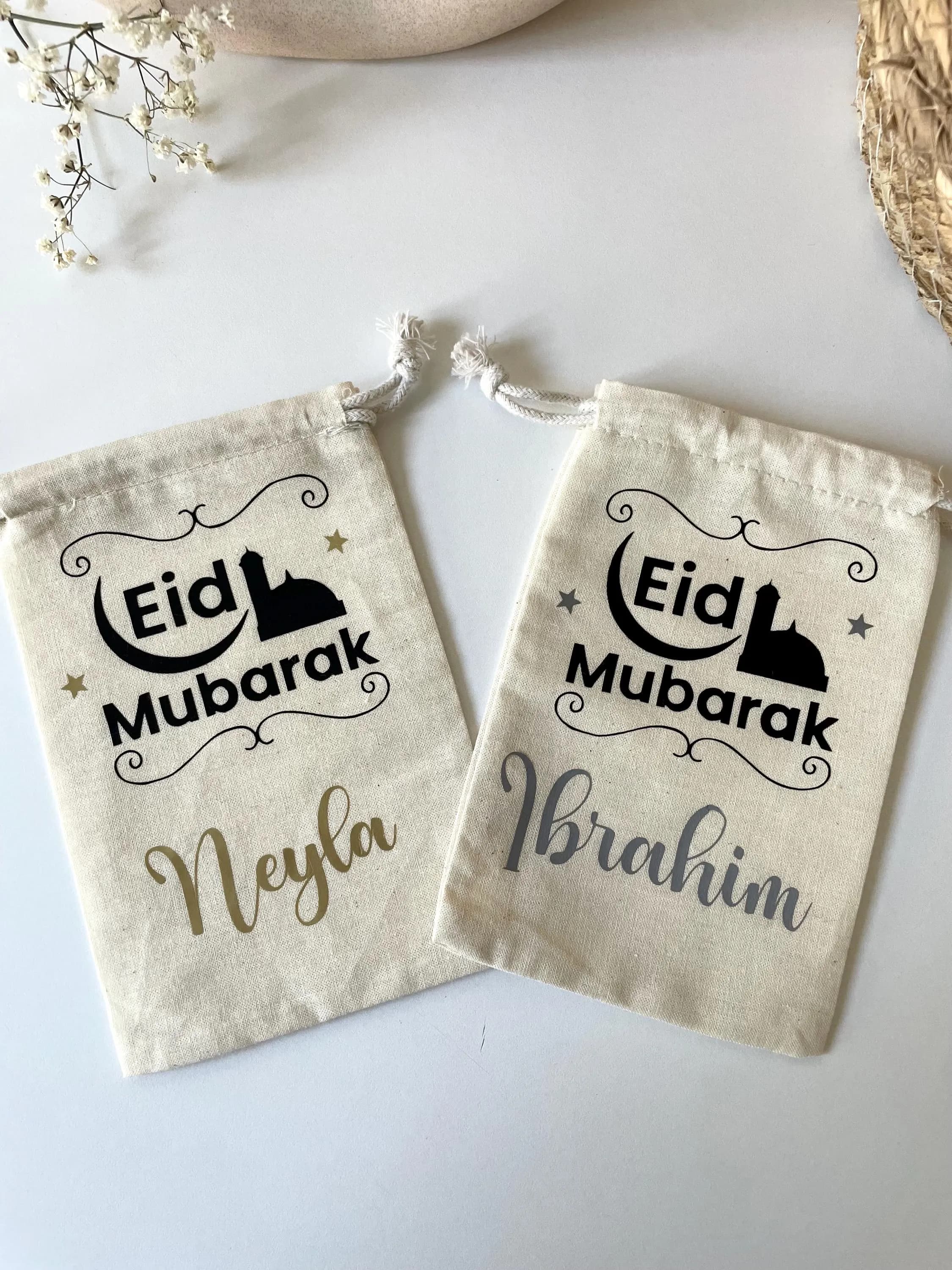 Sac personnalisé Eid Mubarak | Sac cadeau Eid Mubarak | sac bonbons | pochon Eid surprise enfant | - image 3