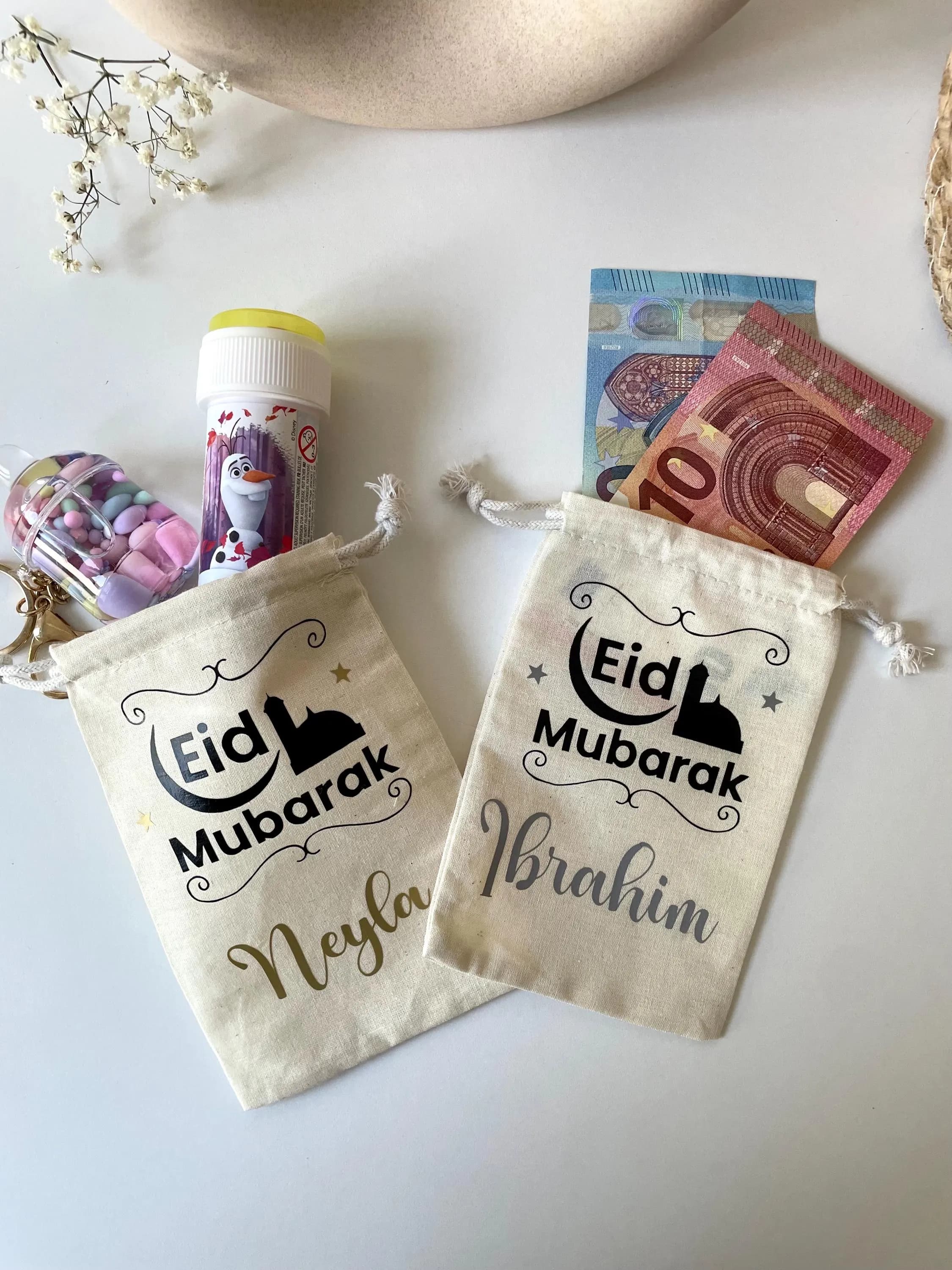 Sac personnalisé Eid Mubarak | Sac cadeau Eid Mubarak | sac bonbons | pochon Eid surprise enfant | - image 2