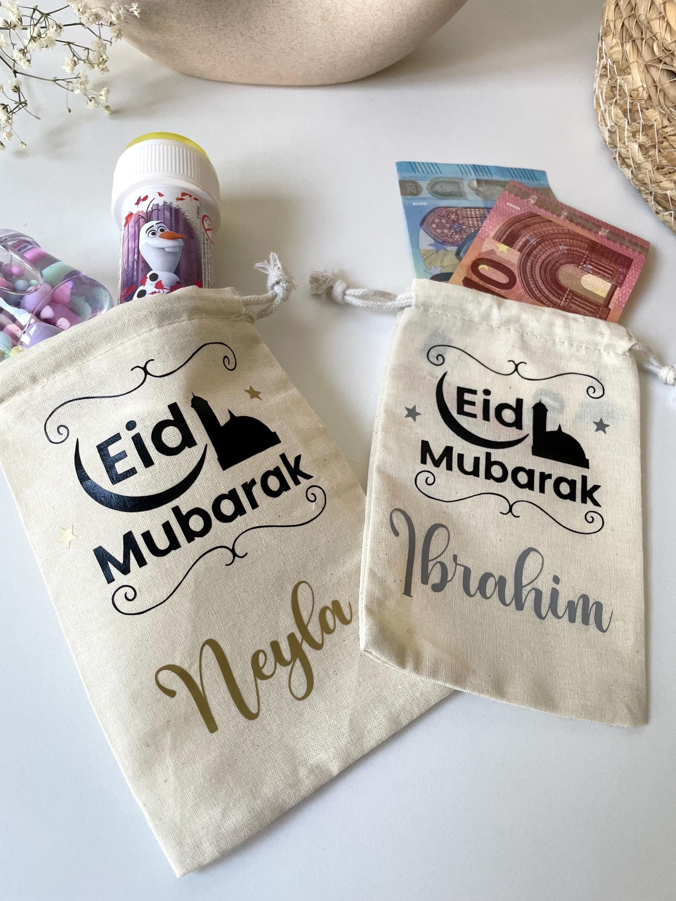 Sac personnalisé Eid Mubarak | Sac cadeau Eid Mubarak | sac bonbons | pochon Eid surprise enfant | - image 5