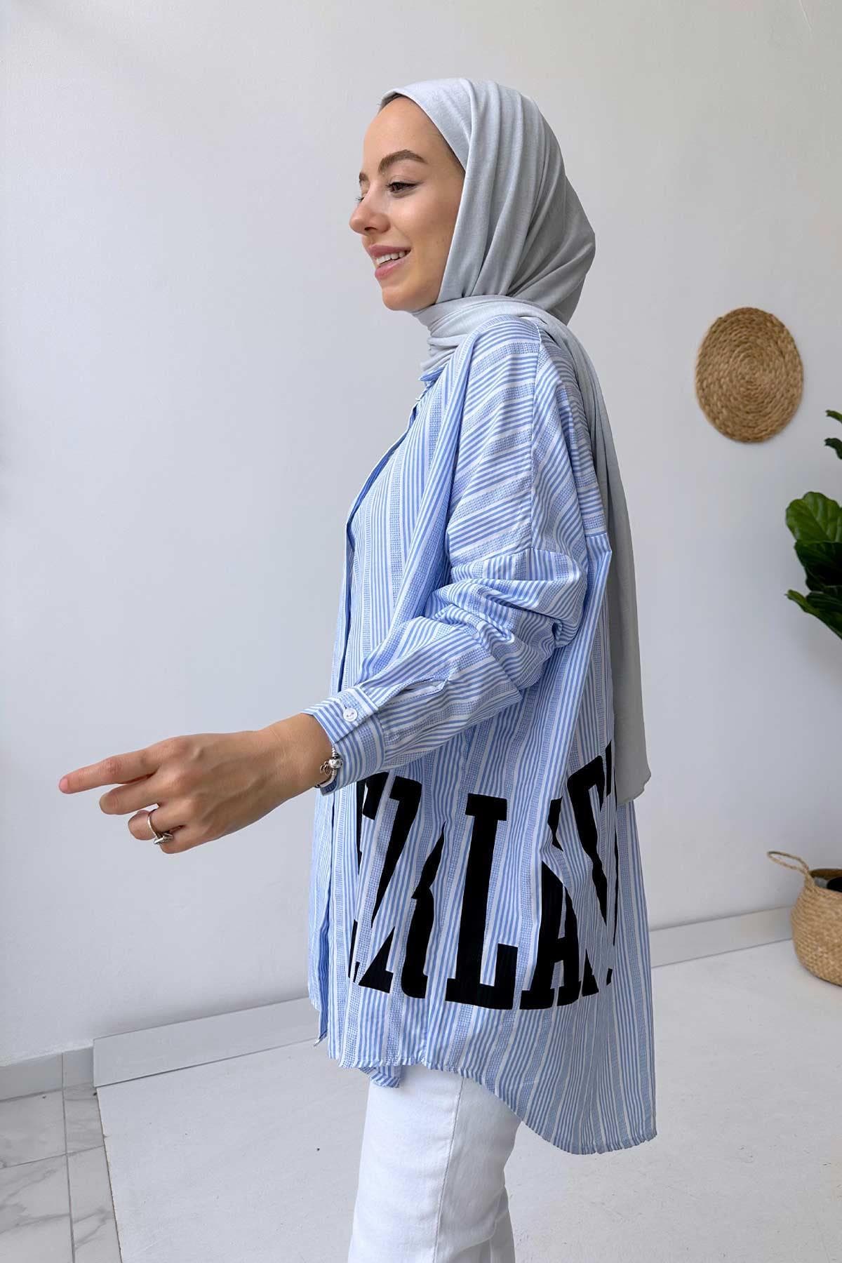Stylish Green Women's Shirt - Striped Button-Up Casual Top for Everyday Wear - Lightweight and Comfortable Fabric - Perfect Gift,(KH-1847) - image 5
