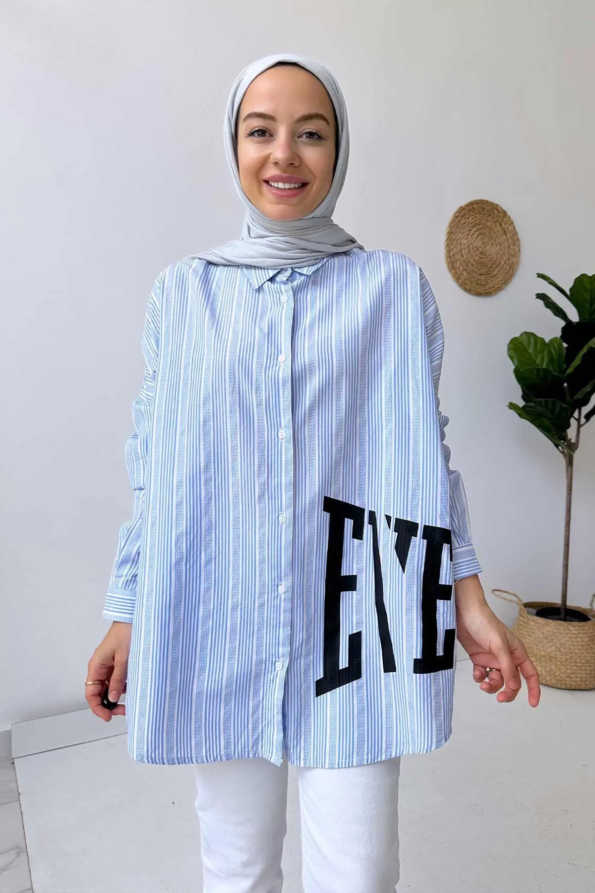 Stylish Green Women's Shirt - Striped Button-Up Casual Top for Everyday Wear - Lightweight and Comfortable Fabric - Perfect Gift,(KH-1847) - image 3