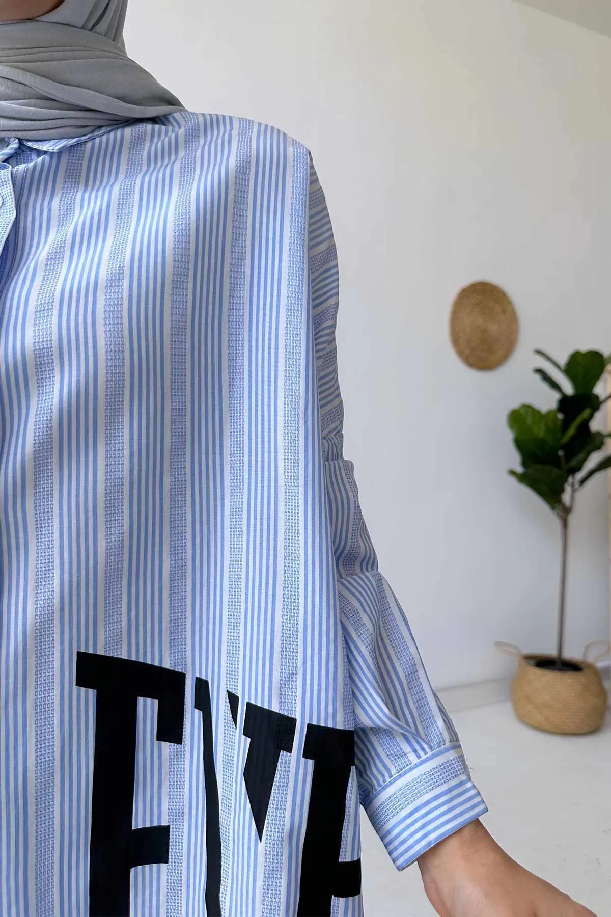 Stylish Green Women's Shirt - Striped Button-Up Casual Top for Everyday Wear - Lightweight and Comfortable Fabric - Perfect Gift,(KH-1847) - image 4