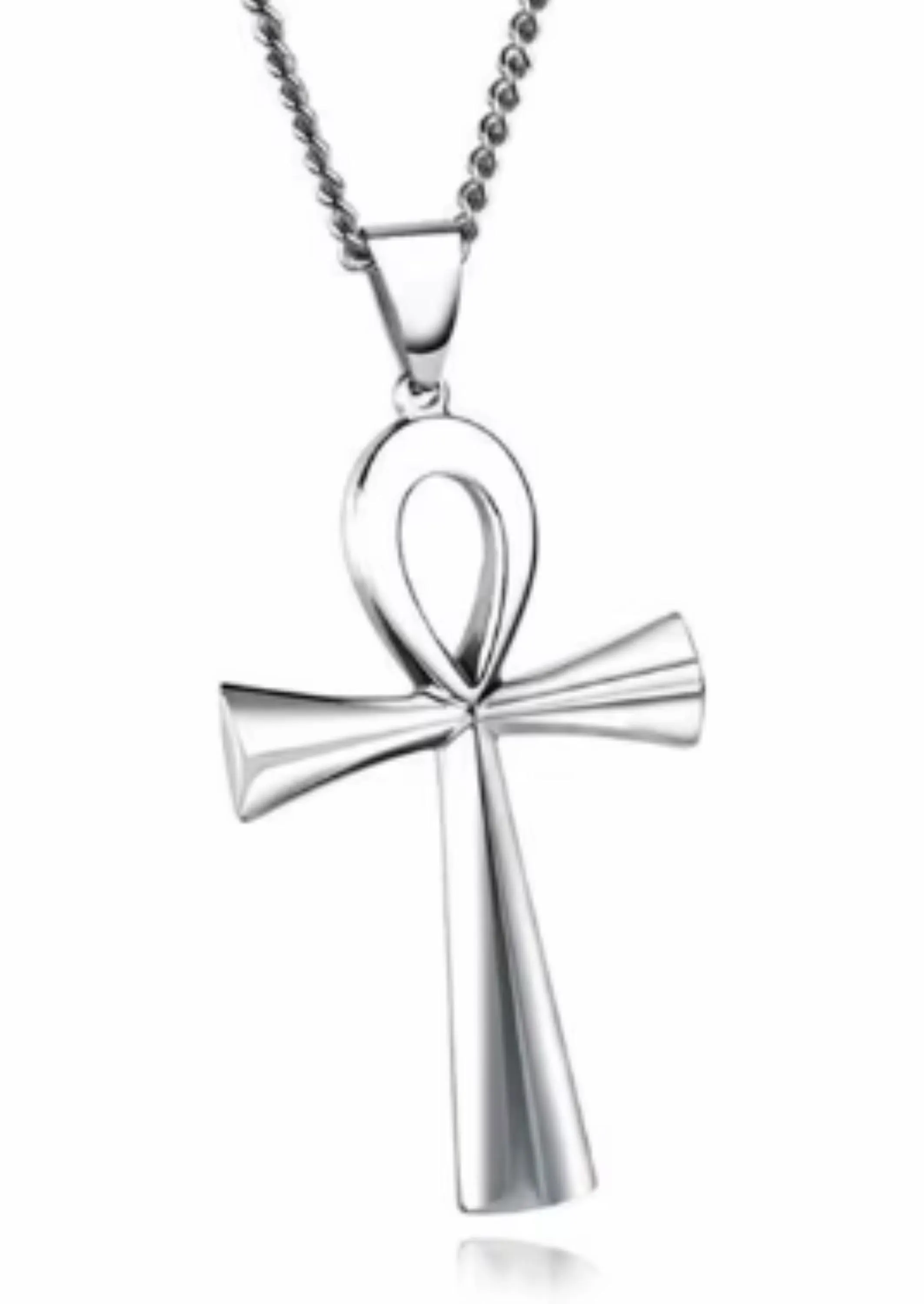 Silver Ankh Cross Necklace, Egyptian Life Symbol Pendant, Stainless Steel Jewelry for Men & Women, African Spiritual Protection Gift - image 4