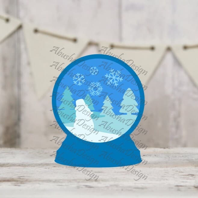 3D Snow Globe SVG, Winter, Layered Design, Digital Download, Cricut, Silhouette, Snowman, Snowflake, Clipart, Cut File, Snow Globe - image 5