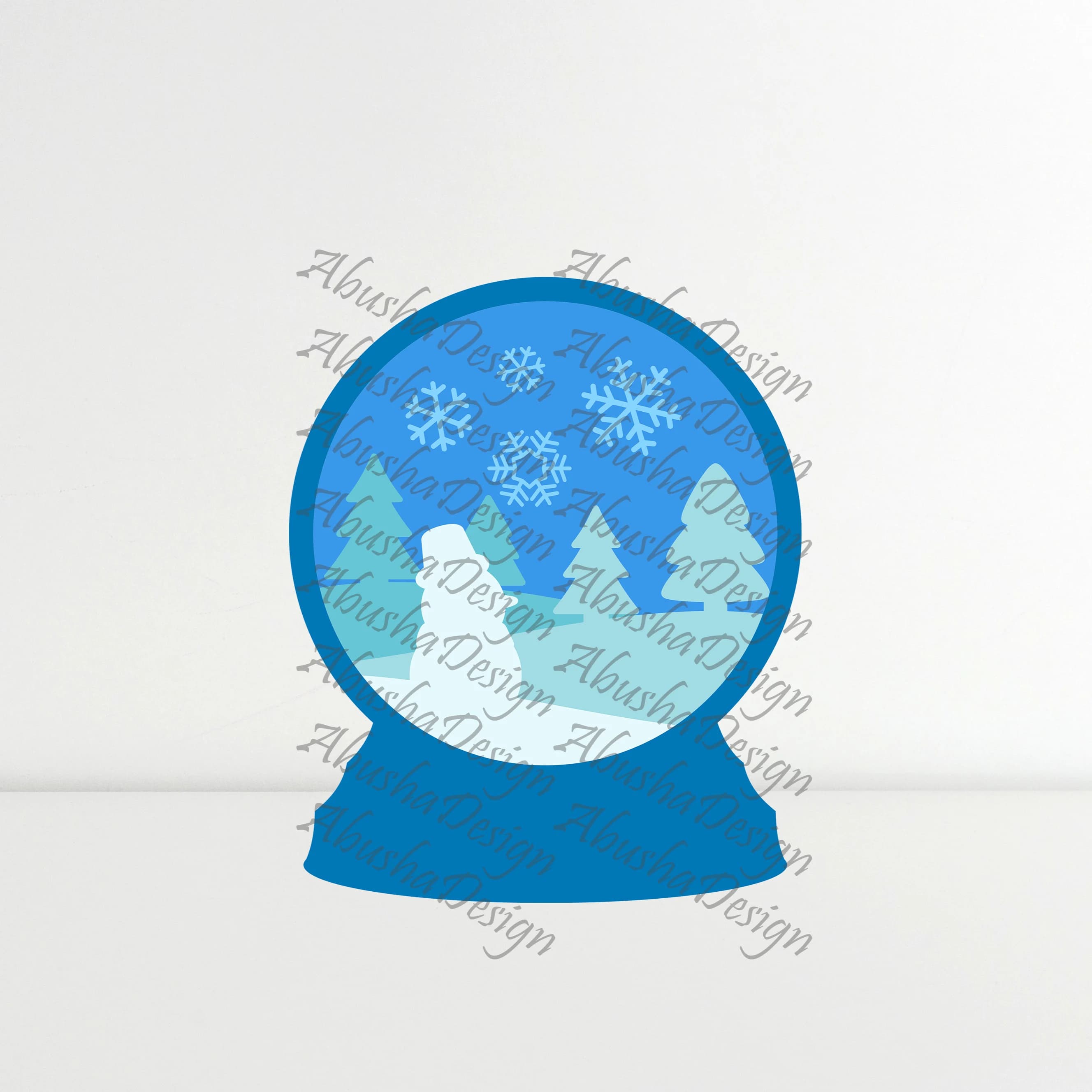 3D Snow Globe SVG, Winter, Layered Design, Digital Download, Cricut, Silhouette, Snowman, Snowflake, Clipart, Cut File, Snow Globe - image 4