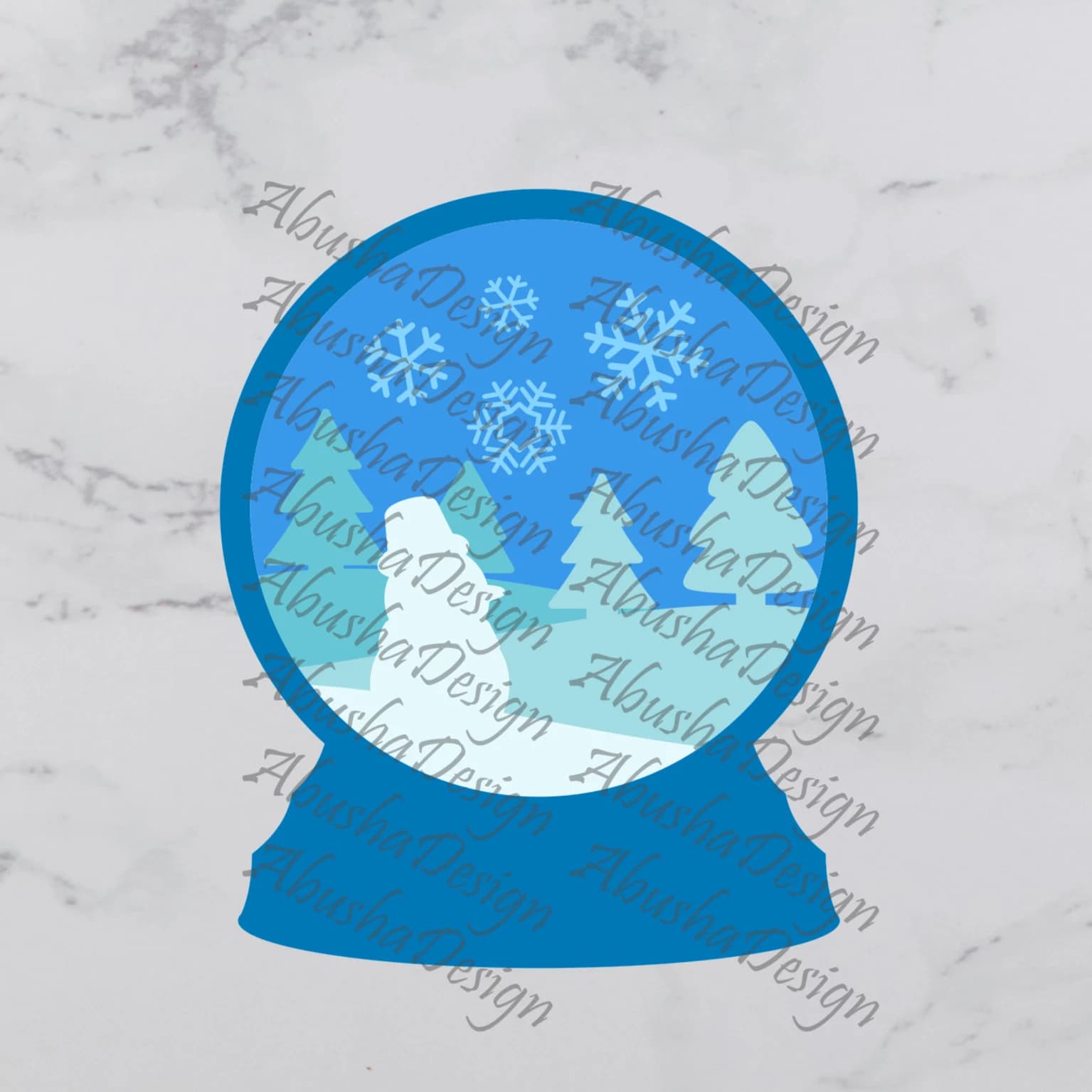 3D Snow Globe SVG, Winter, Layered Design, Digital Download, Cricut, Silhouette, Snowman, Snowflake, Clipart, Cut File, Snow Globe - image 3