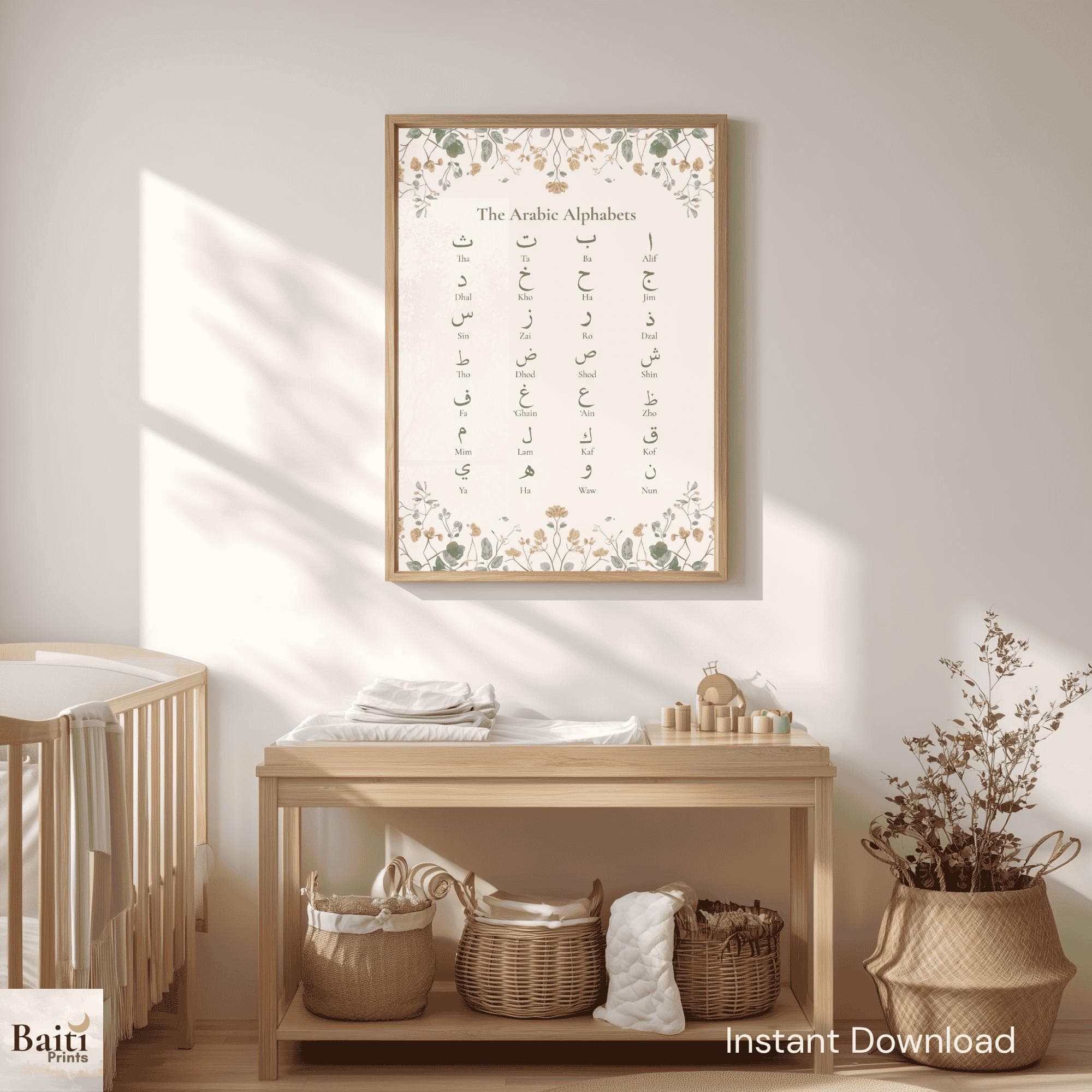 Arabic Alphabet Chart, Islamic Educational Poster, Muslim Kids Room Decor (Instant Download) - image 2