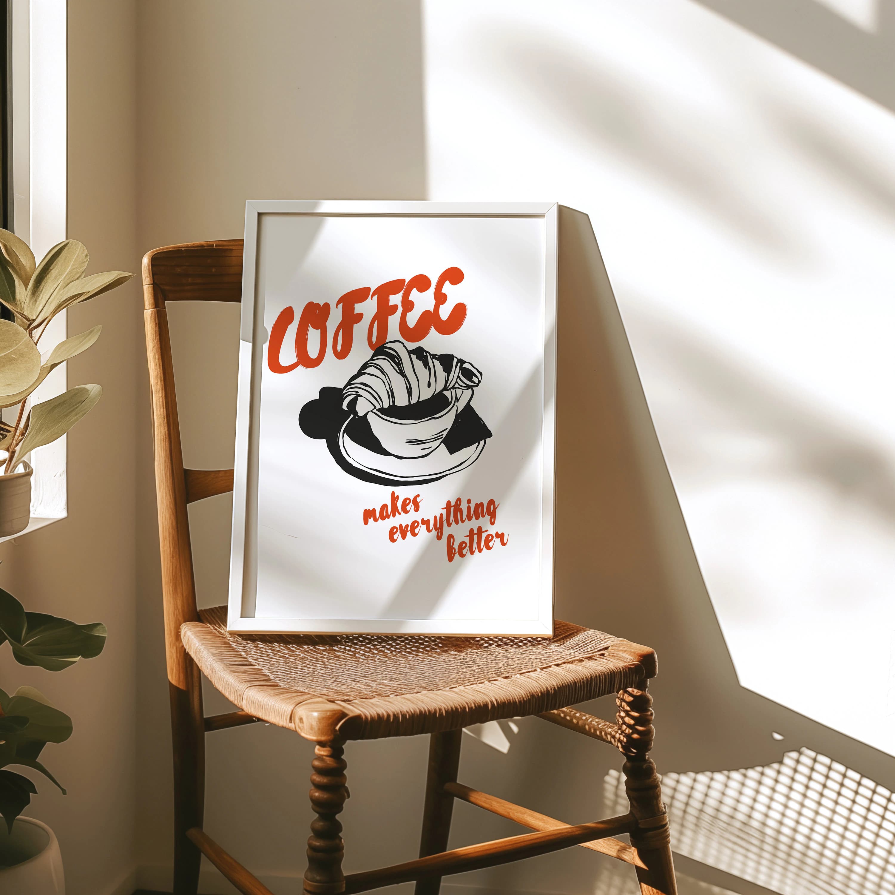 Coffee & Croissant Kitchen Print | Modern Coffee Bar Decor (Digital Download) - image 5