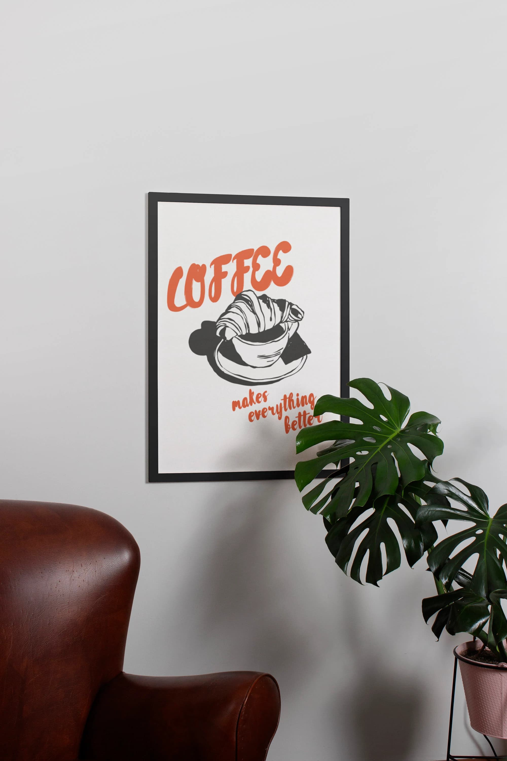 Coffee & Croissant Kitchen Print | Modern Coffee Bar Decor (Digital Download) - image 4